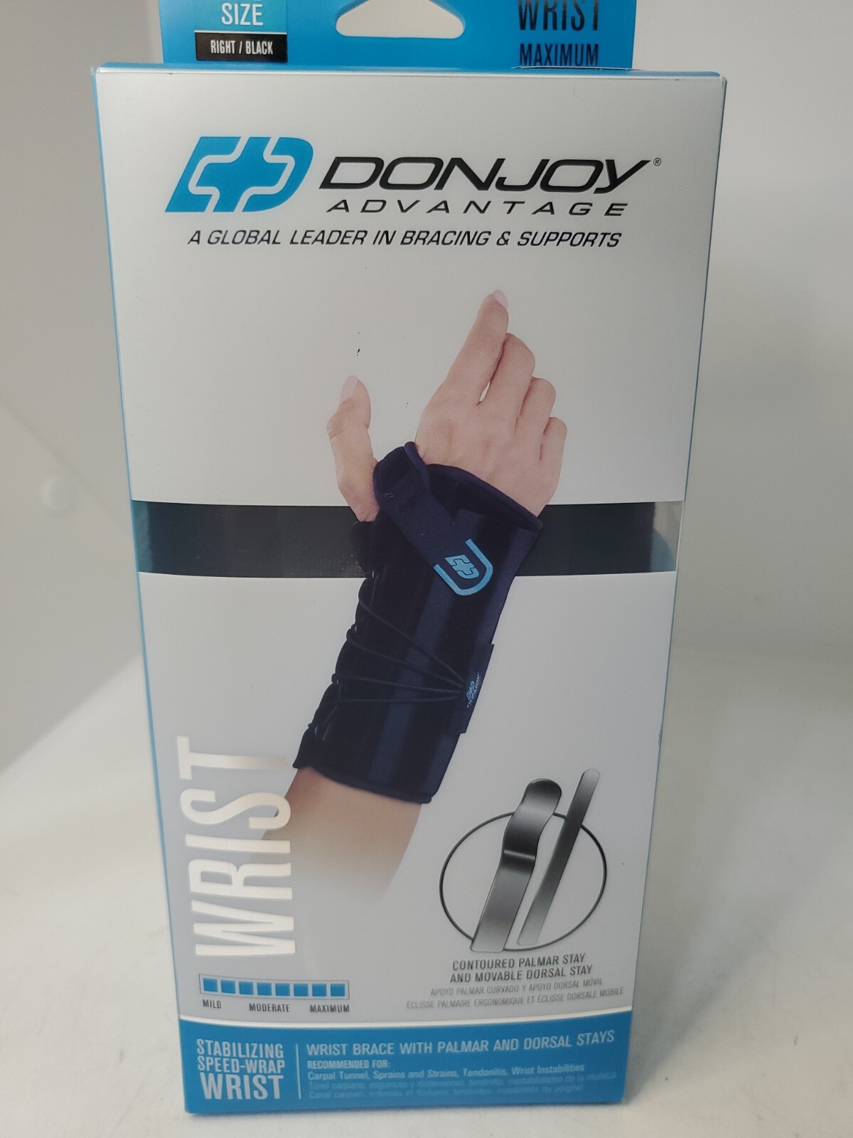 DonJoy Advantage DA161WB02-BLK-R Stabilizing Speed-Wrap Wrist Brace Right/Black