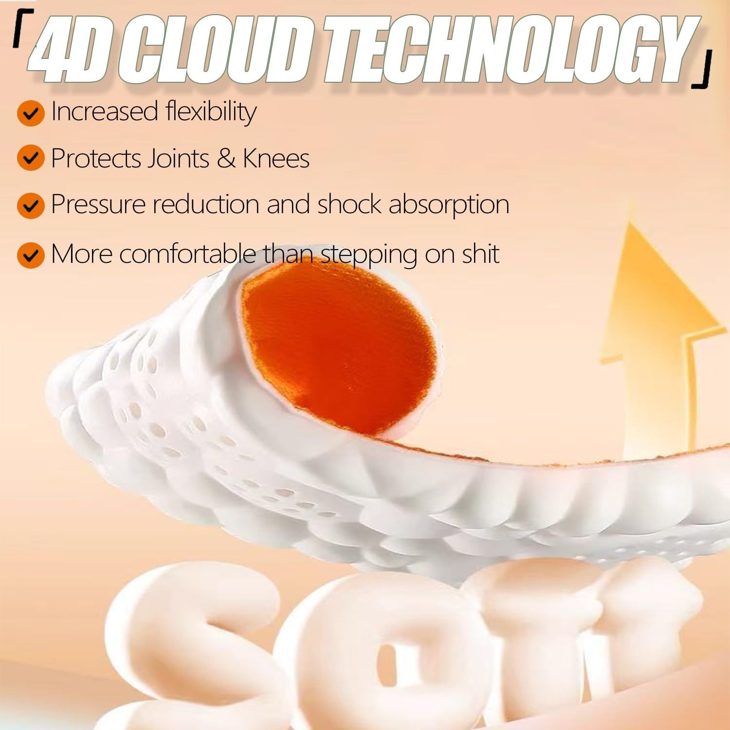 2026 New Steppers Insoles for Men & Women,4D Cloud Massage Memory Foam Insoles
