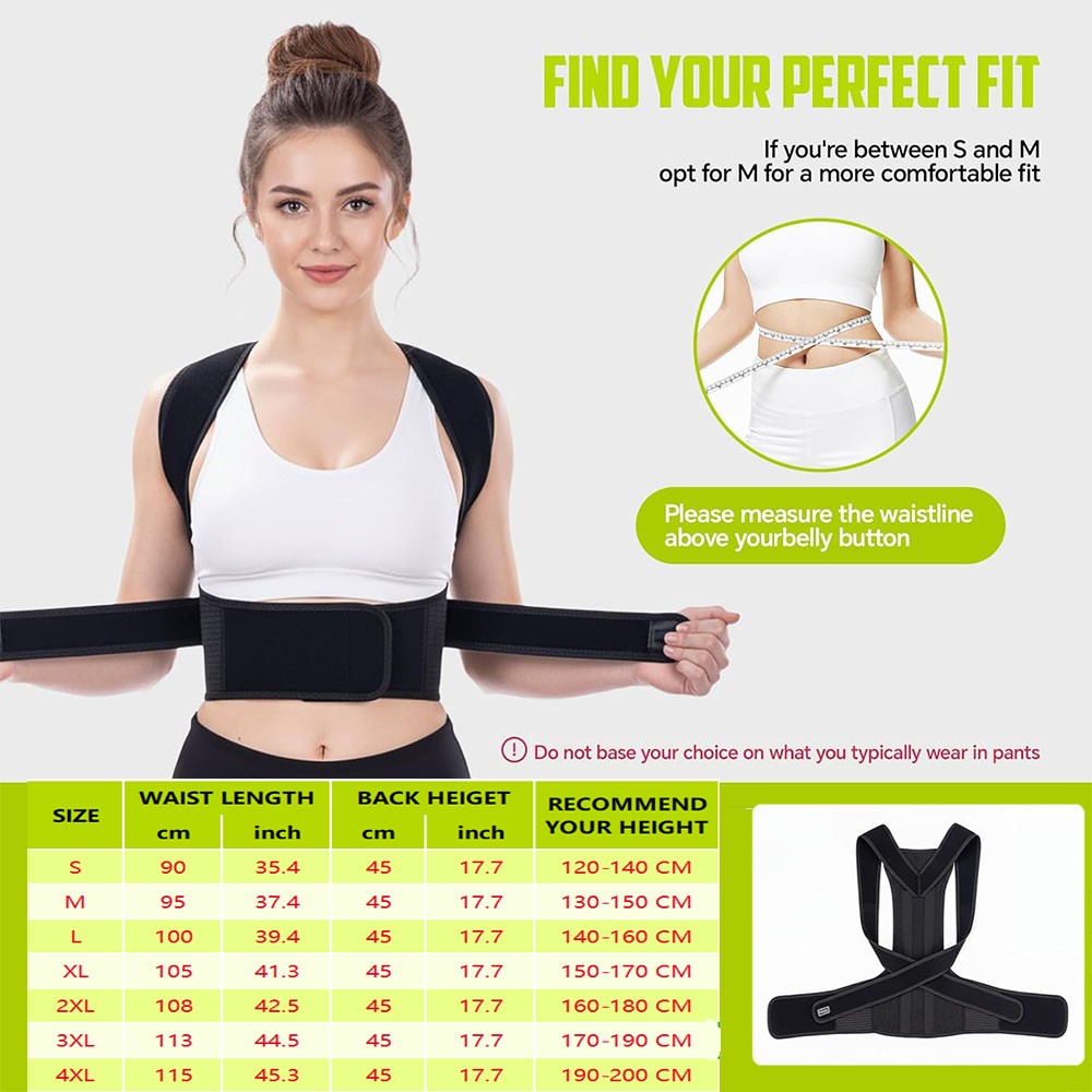 Comfortable Posture Improvement Corrector Full Back Pain Relief For Women/Men