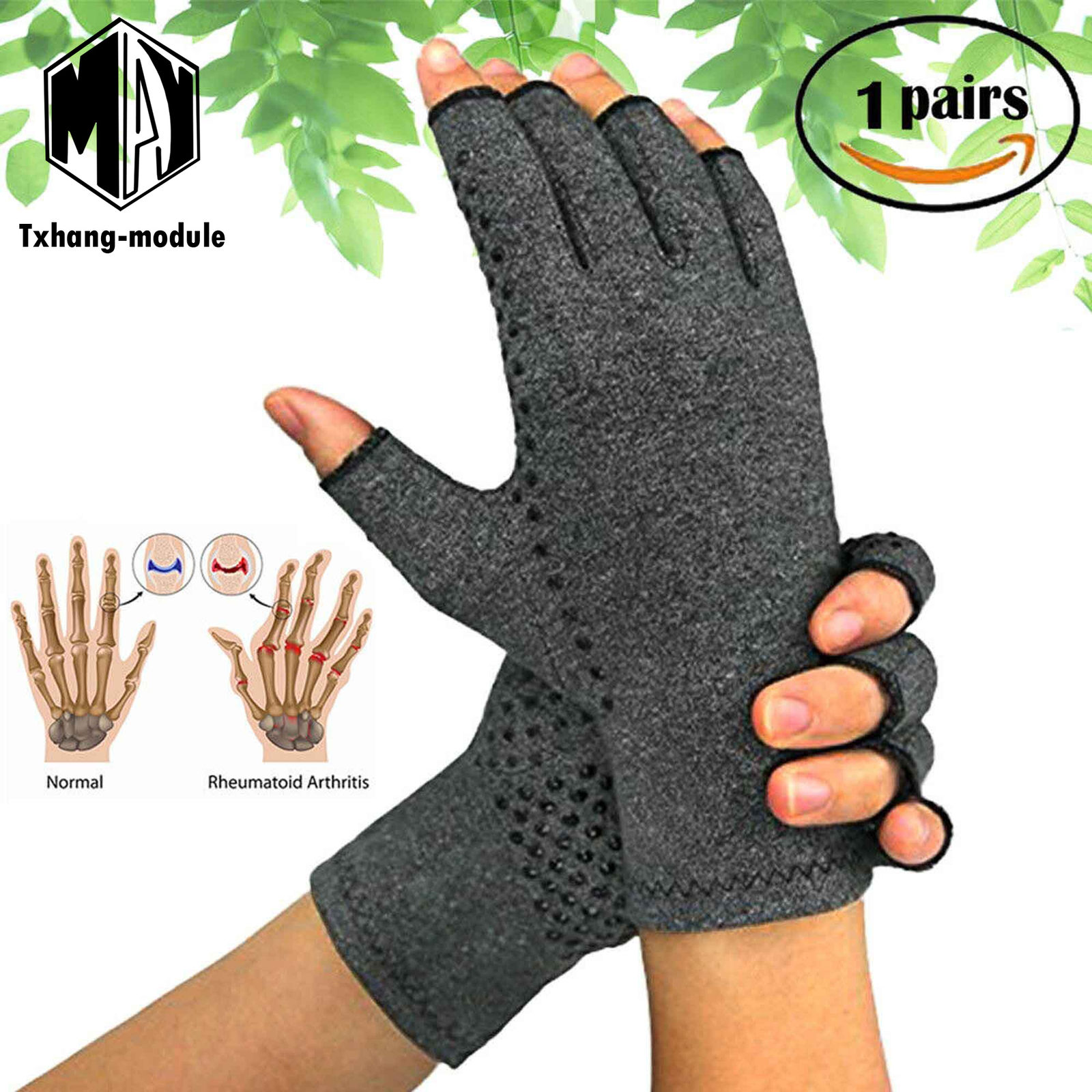 Copper Arthritis Gloves Compression Joint Rheumatoid Osteoarthritis Relief A2TM
