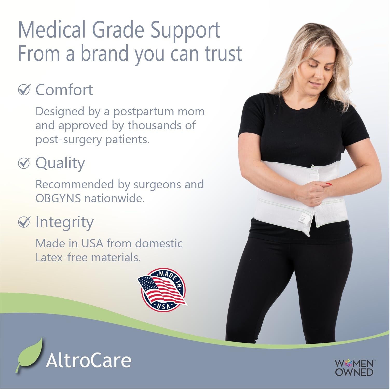 AltroCare Postpartum & Post Surgery Abdominal Small/Medium (Pack of 1), White