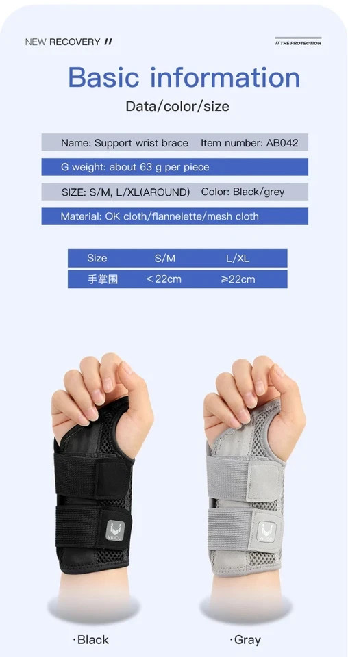 Wrist Brace Carpal Tunnel Splint Hand Support Arthritis Sprain Pain Relief Sleep