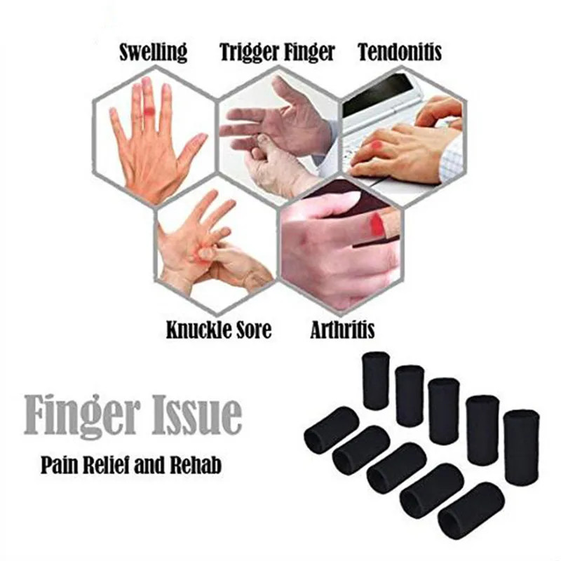 10 × Finger Splint Trigger Finger Brace Sleeves Pain Relief Sport Injury Support
