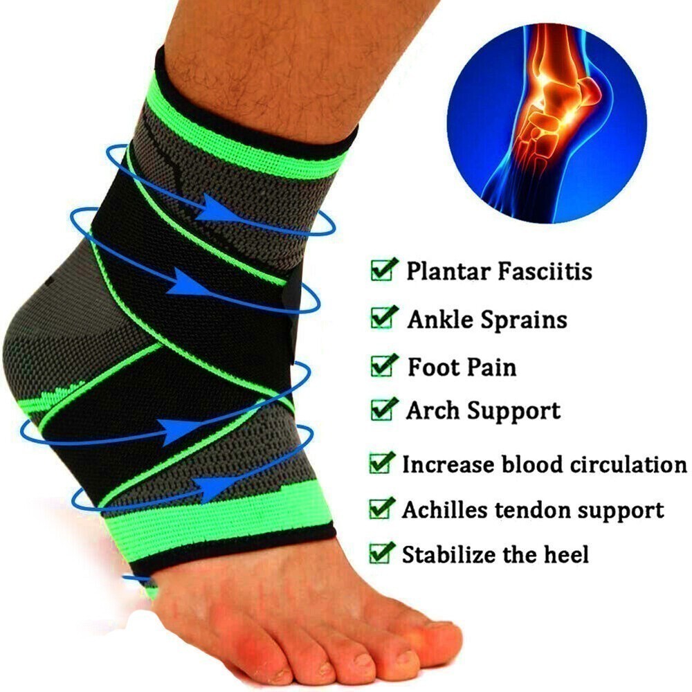1-Pcs Adjustable Ankle Braces with Compression & Support-Suitable for Men Women