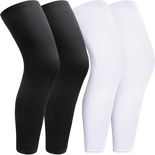 2 Pairs Leg Sleeves Full Leg Compression Sleeve Men Women Anti-Slip