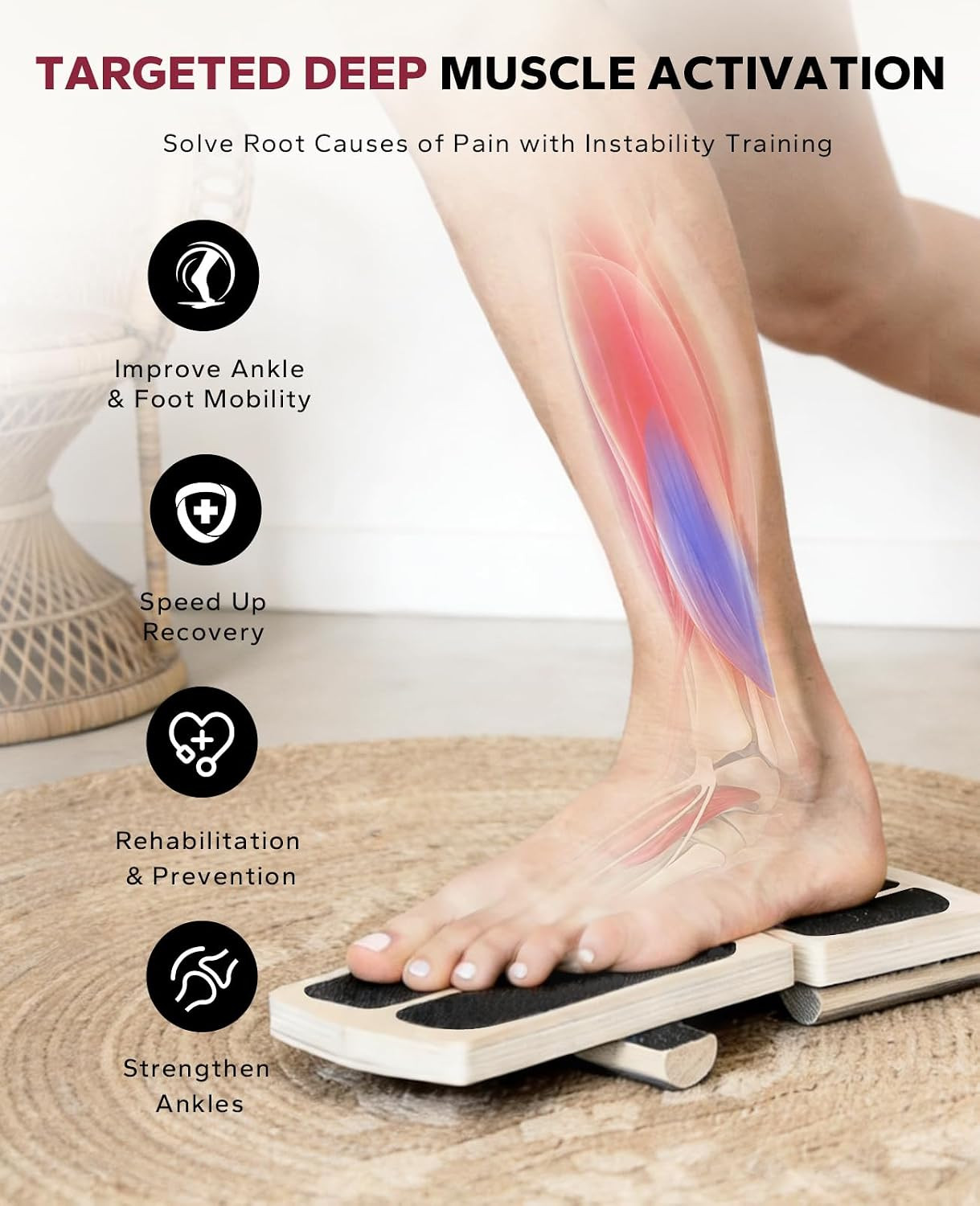 Axis Board Ankle Balance Board Ankle Foot Strengthener for Sprained | Single Leg
