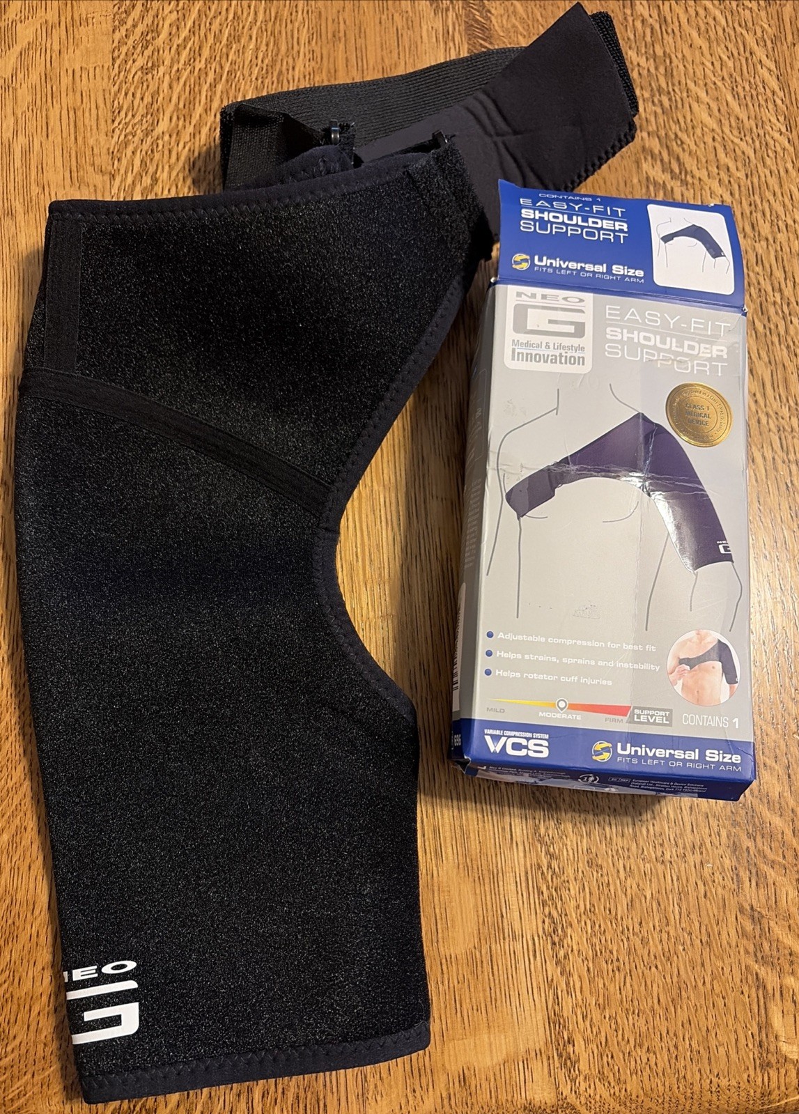 NEO G EASY-FIT SHOULDER SUPPORT UNIVERSAL SIZE LEFT OR RIGHT ARM NEW-OPEN BOX