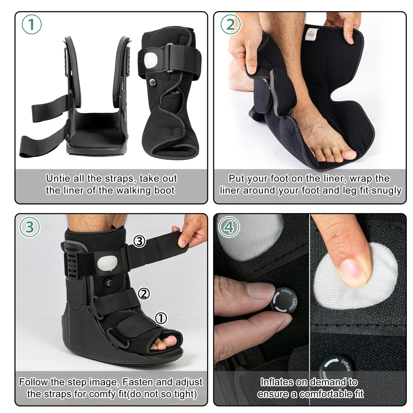 Air Walking Boot, Fracture Boot Short Walker Protection Fits Left or Right Fo…