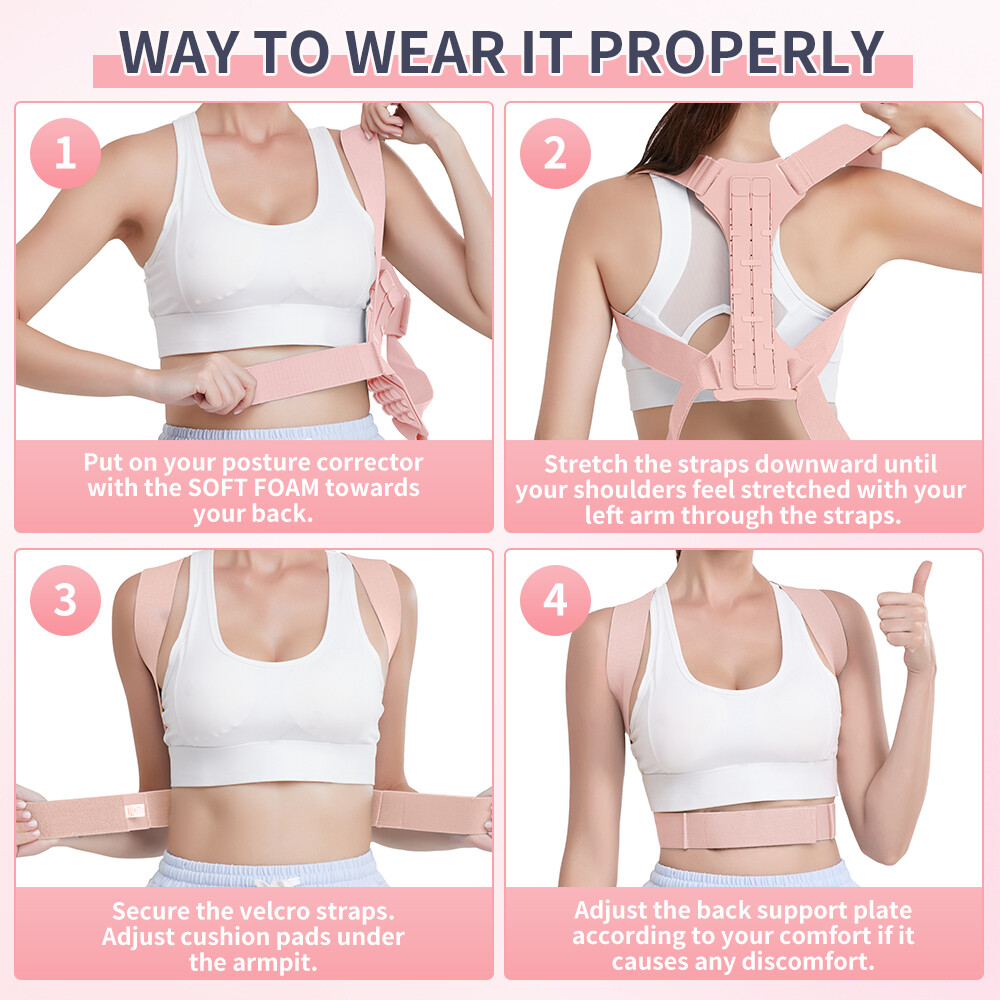 Posture Corrector Low Back Brace Support Adjustable Shoulder Belt For Gym