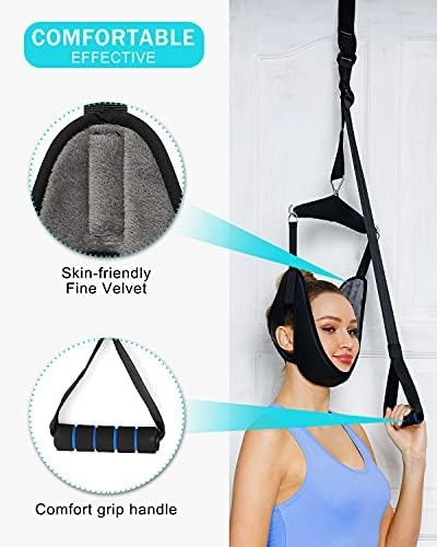 comness Cervical Neck Traction Device Over Door for Home Use, Portable Neck Stre