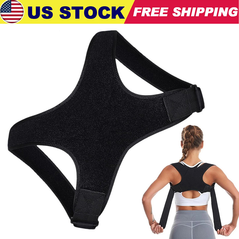 Man/Women Back Posture Corrector Shoulder Straight Support Brace Belt Black USA