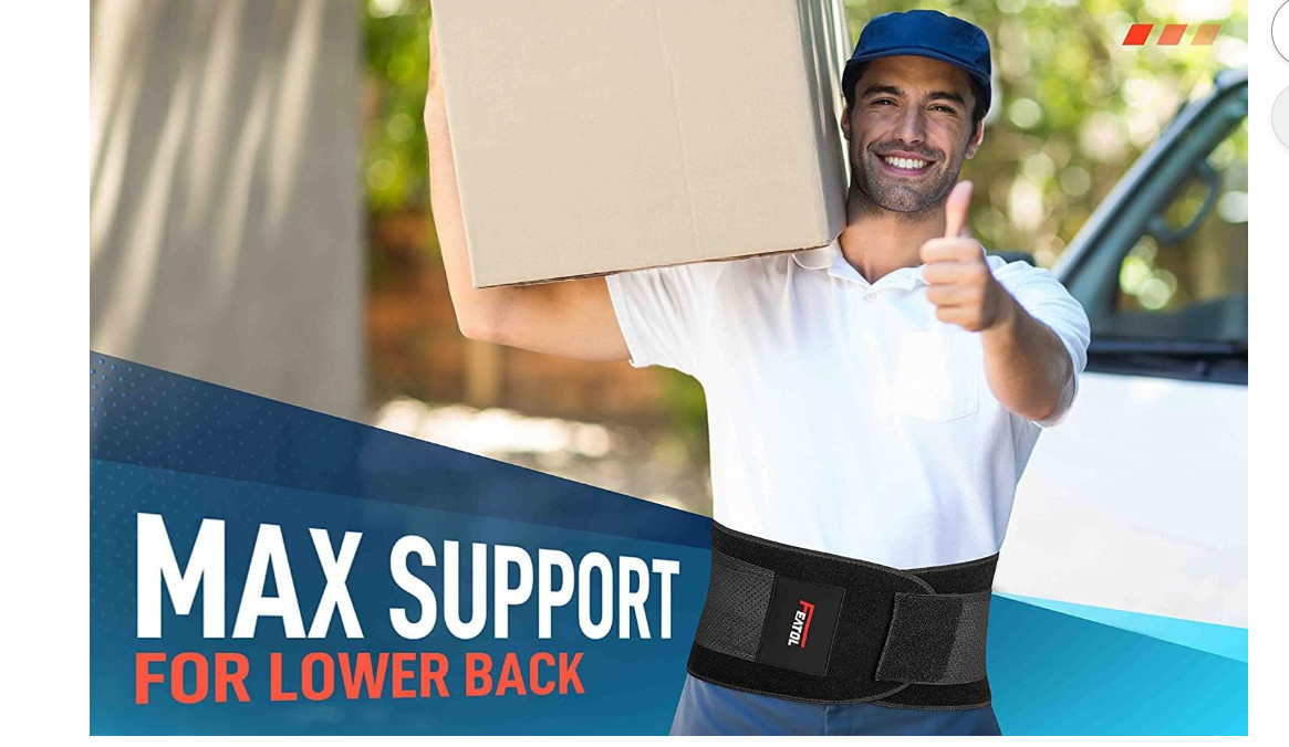 FEATOL Back Brace Support Belt-Lumbar Support Back Brace for Back Pain, Sciatica