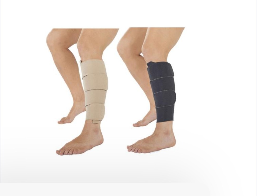 Juzo Reversible Short Stretch Compression Wrap, Long Resting Sz Small BLK- Beige