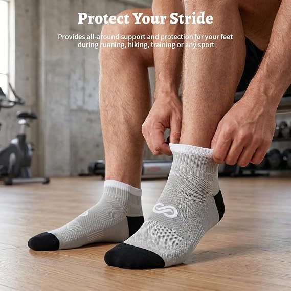 Compression Ankle Socks 6 Pairs Arch Support Athletic Running Socks Men Women