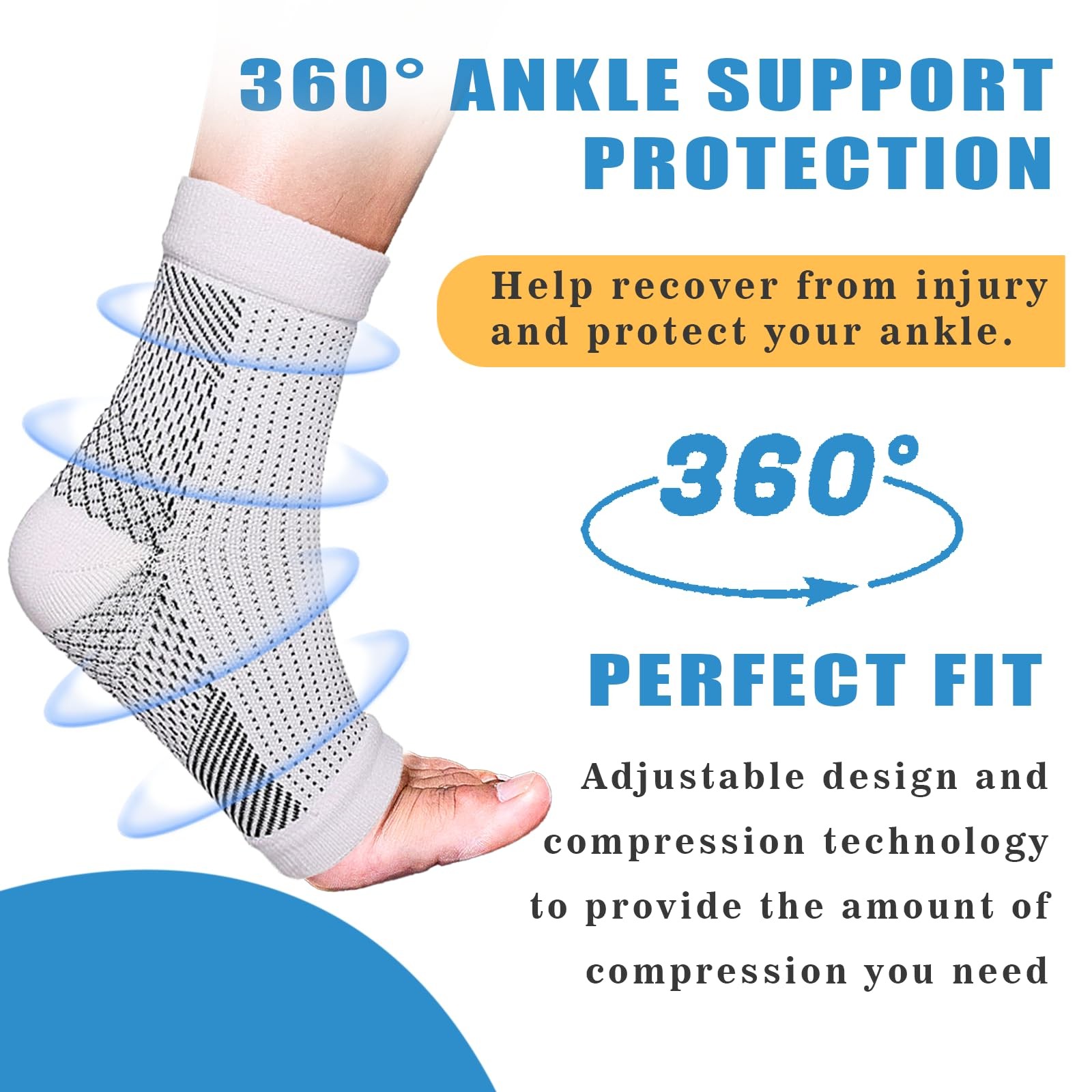 Neuropathy Socks for Women, 6Pairs L/XL, [‘White’, ‘Black’, ‘Red’, ‘Skin’]
