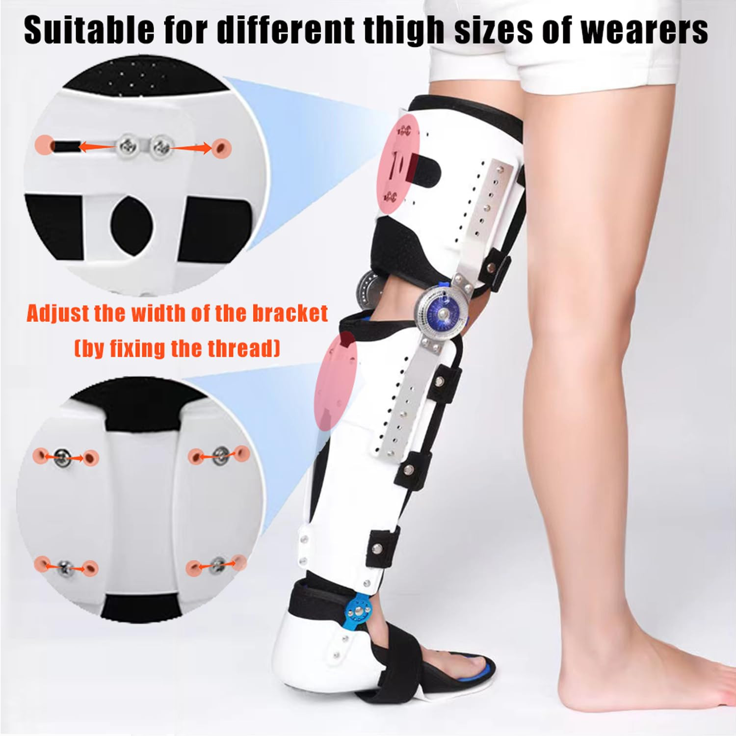 Post-Op Knee Brace with Adjustable Bars for Comfort & Stability – Left Foot