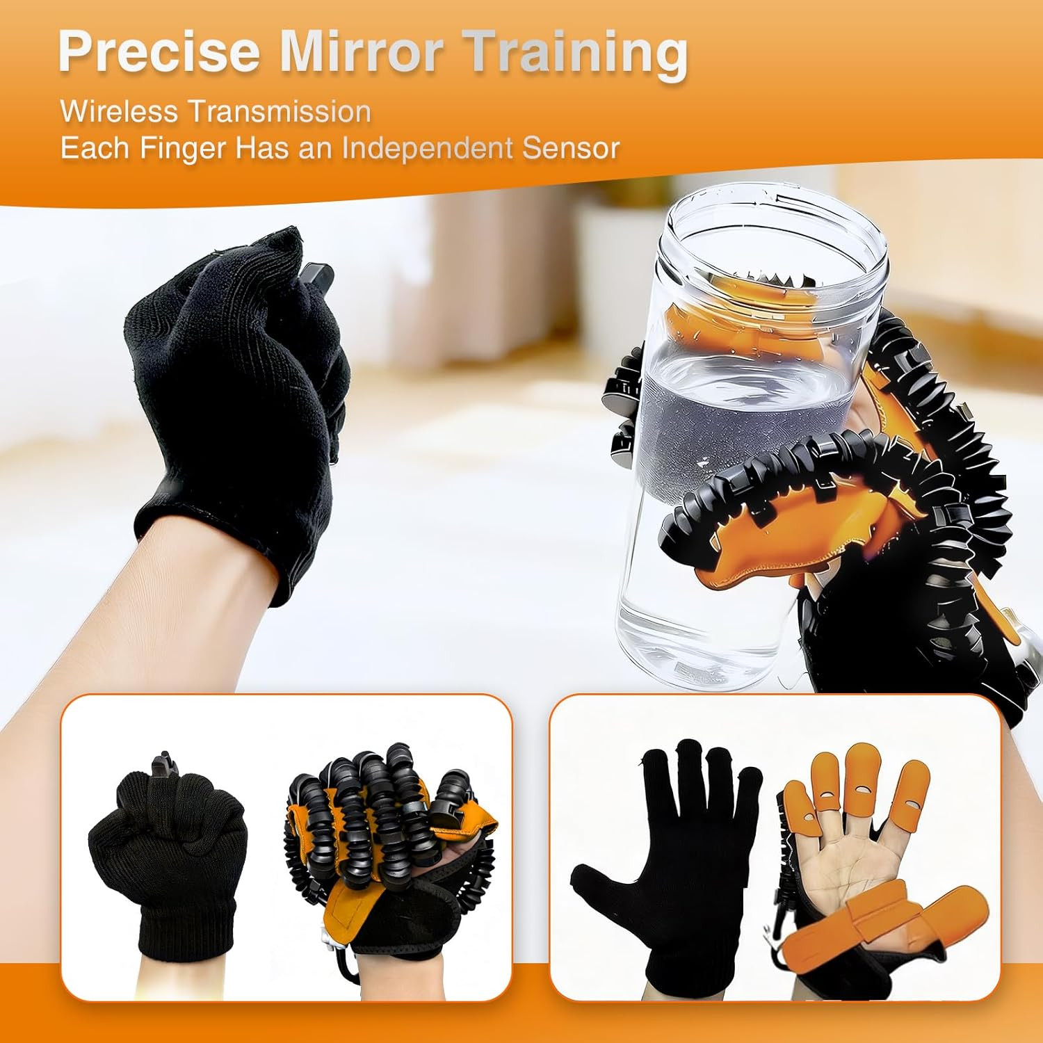Hand Rehabilitation Equipment, Therapy Gloves for Stroke Hand Recovery Device, R