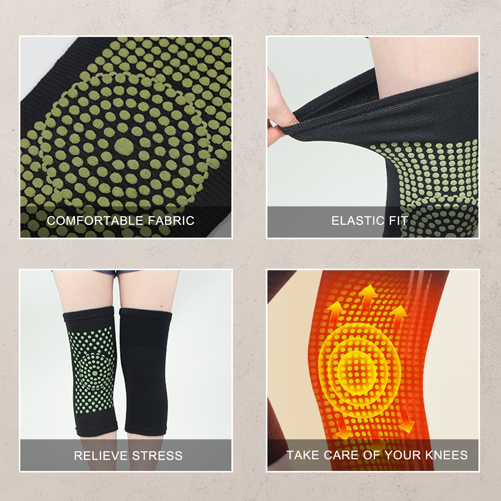 Self Heating Leg Sleeve Compression Wrap for Muscle Relief & Lymph Support