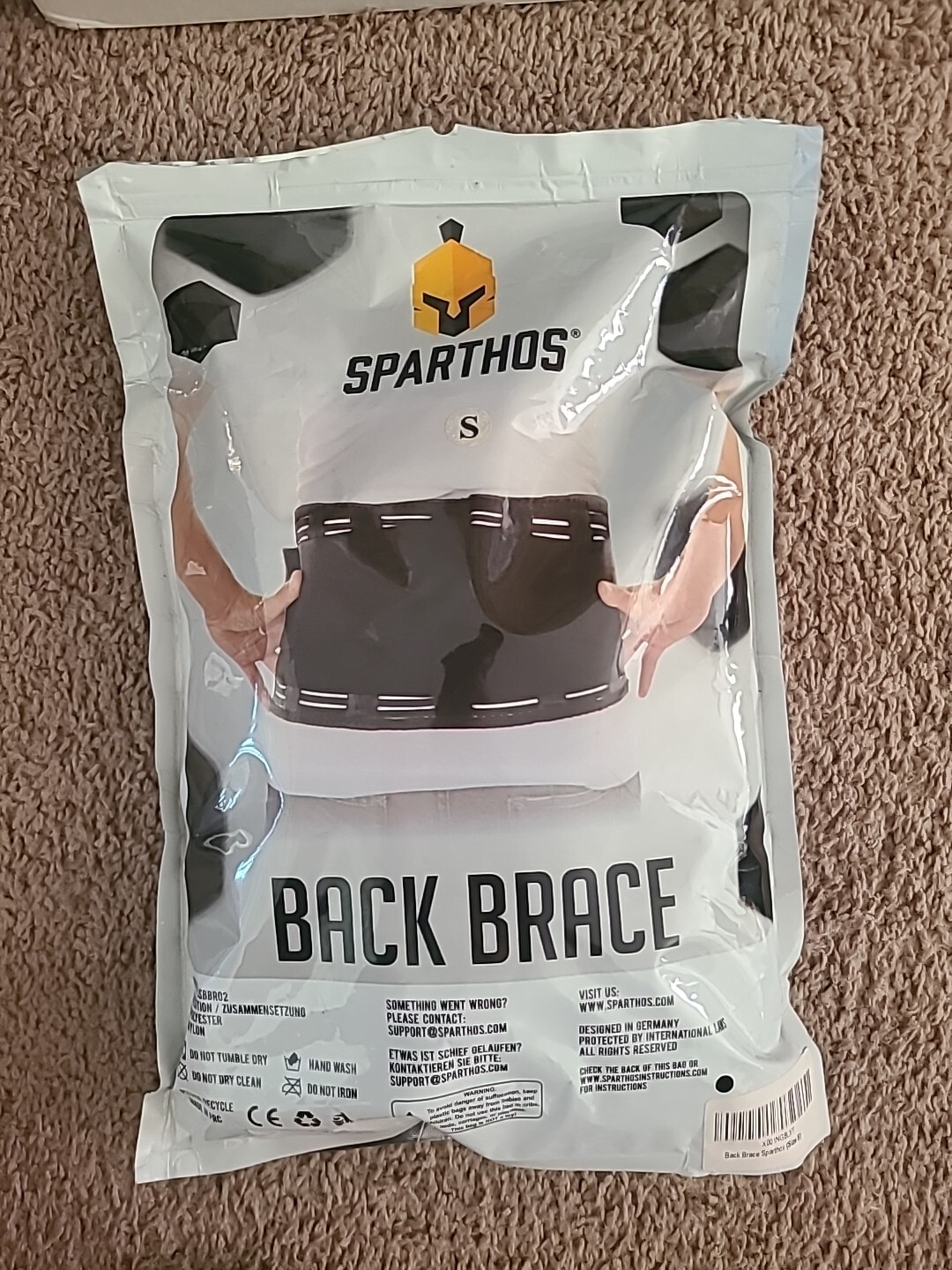 Open Box Never Used Sparthos Back Brace Back Pain Relief Size SMALL (Box#11)