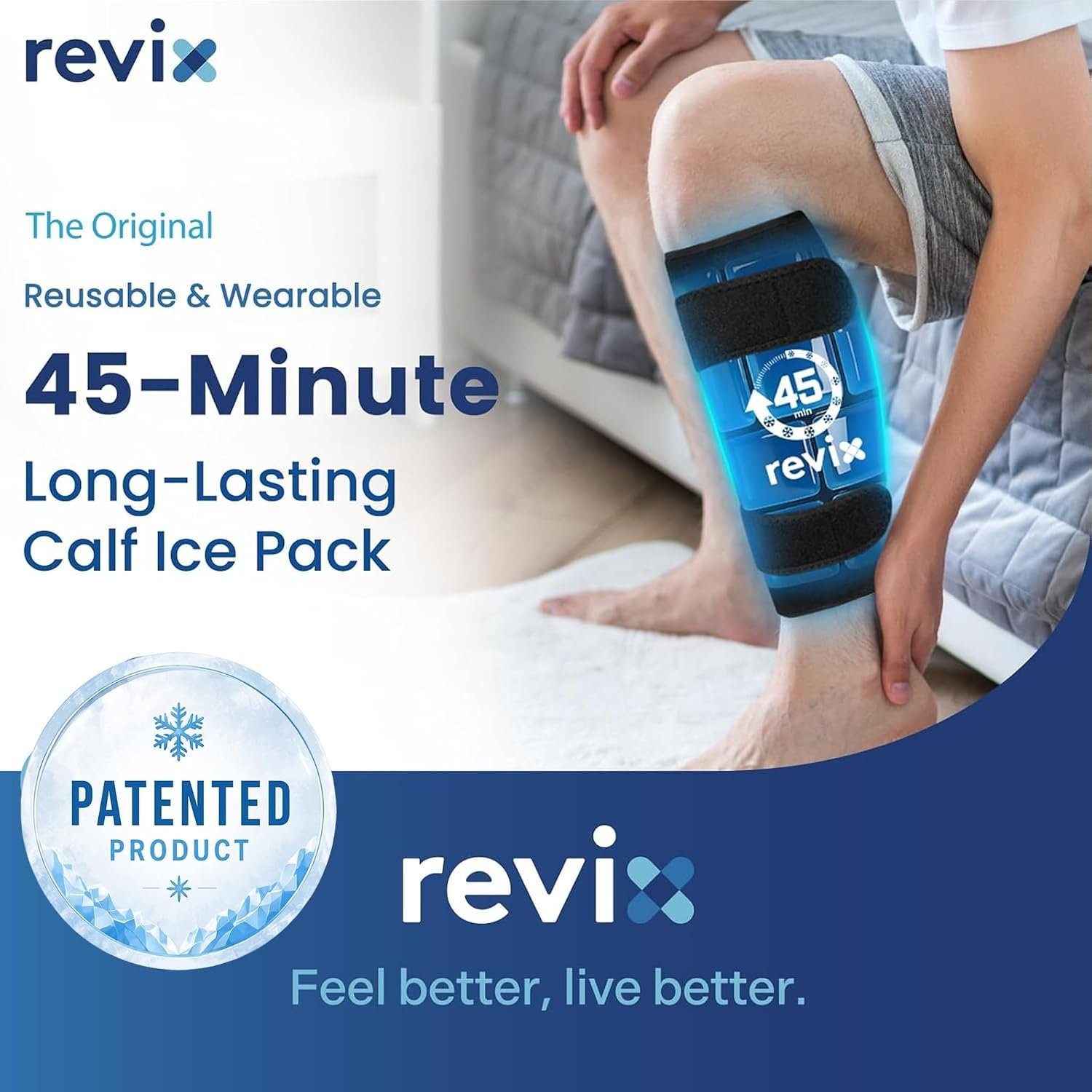 45-Min Long Lasting Ice Pack for Shin Splints Leg Calf Recovery Compression