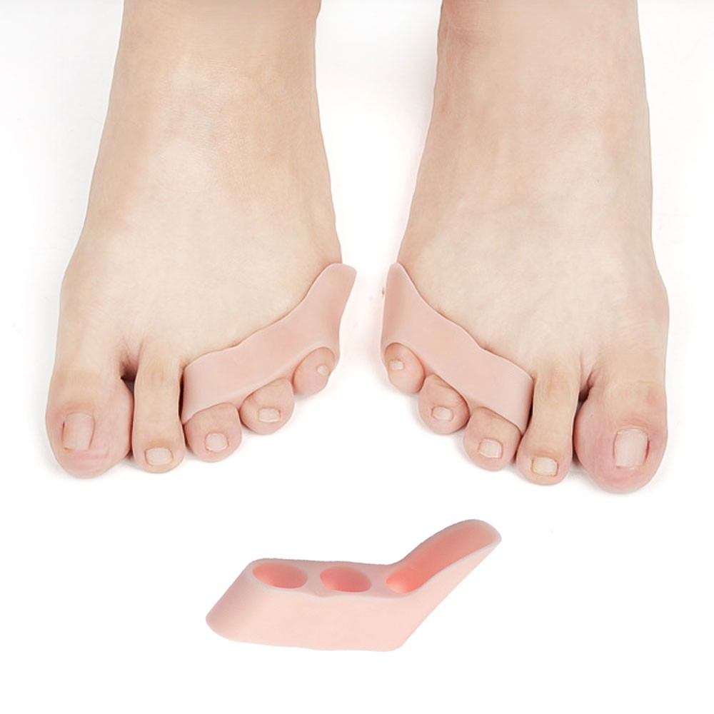 6x/Set Silicone Gel Straightener Pain Relief Toe Protector Three-Hole Little Toe