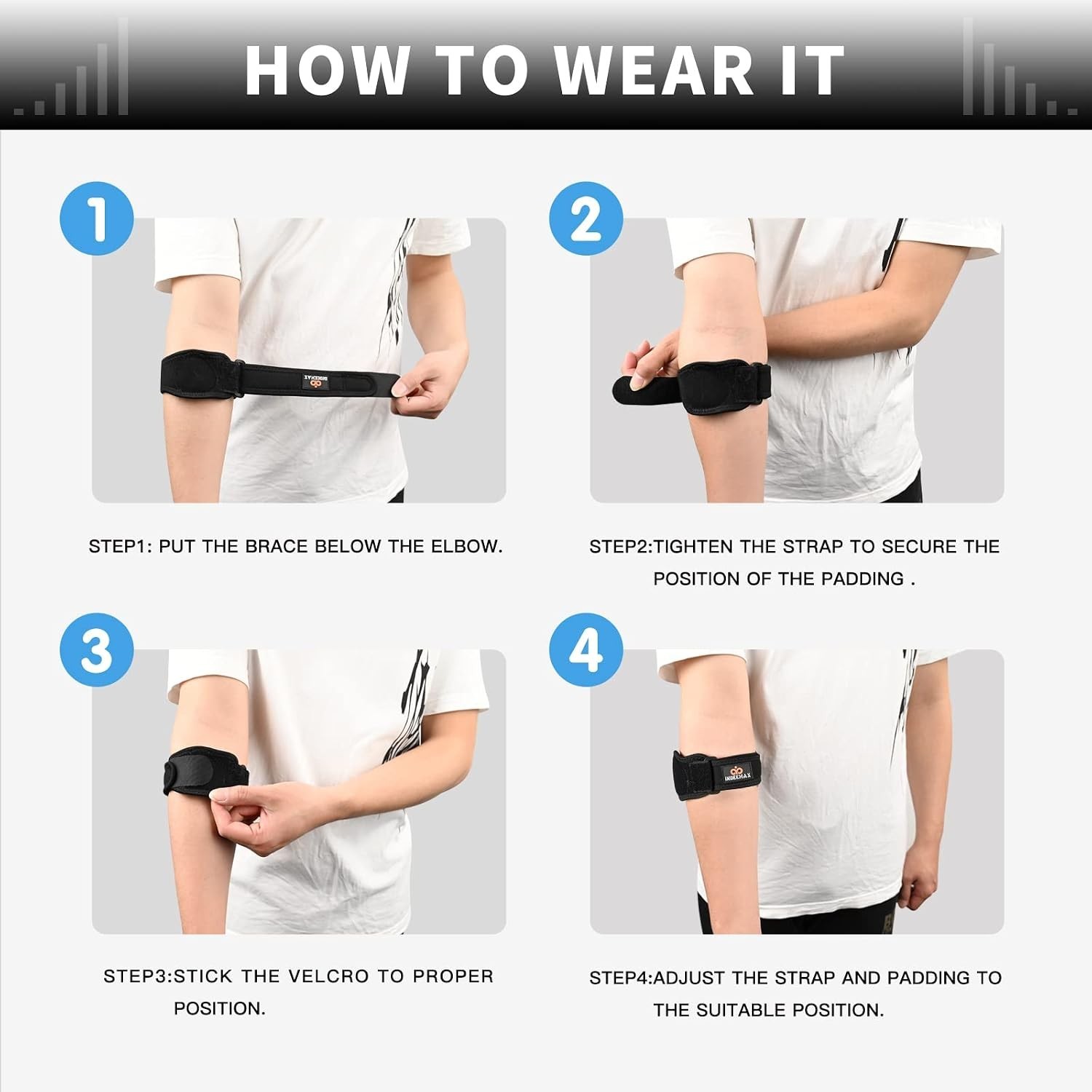 Elbow Brace for Tendonitis and Tennis Elbow for Women Men, 2 Pack Golfers Elb..