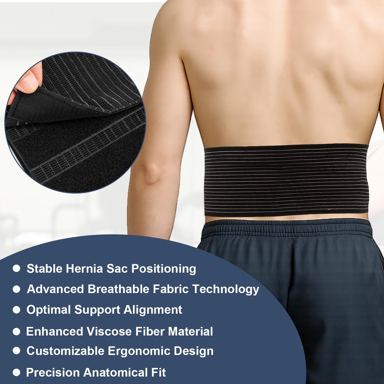 Umbilical Hernia Belt for Men & Women, Abdominal Support Binder with Hernia