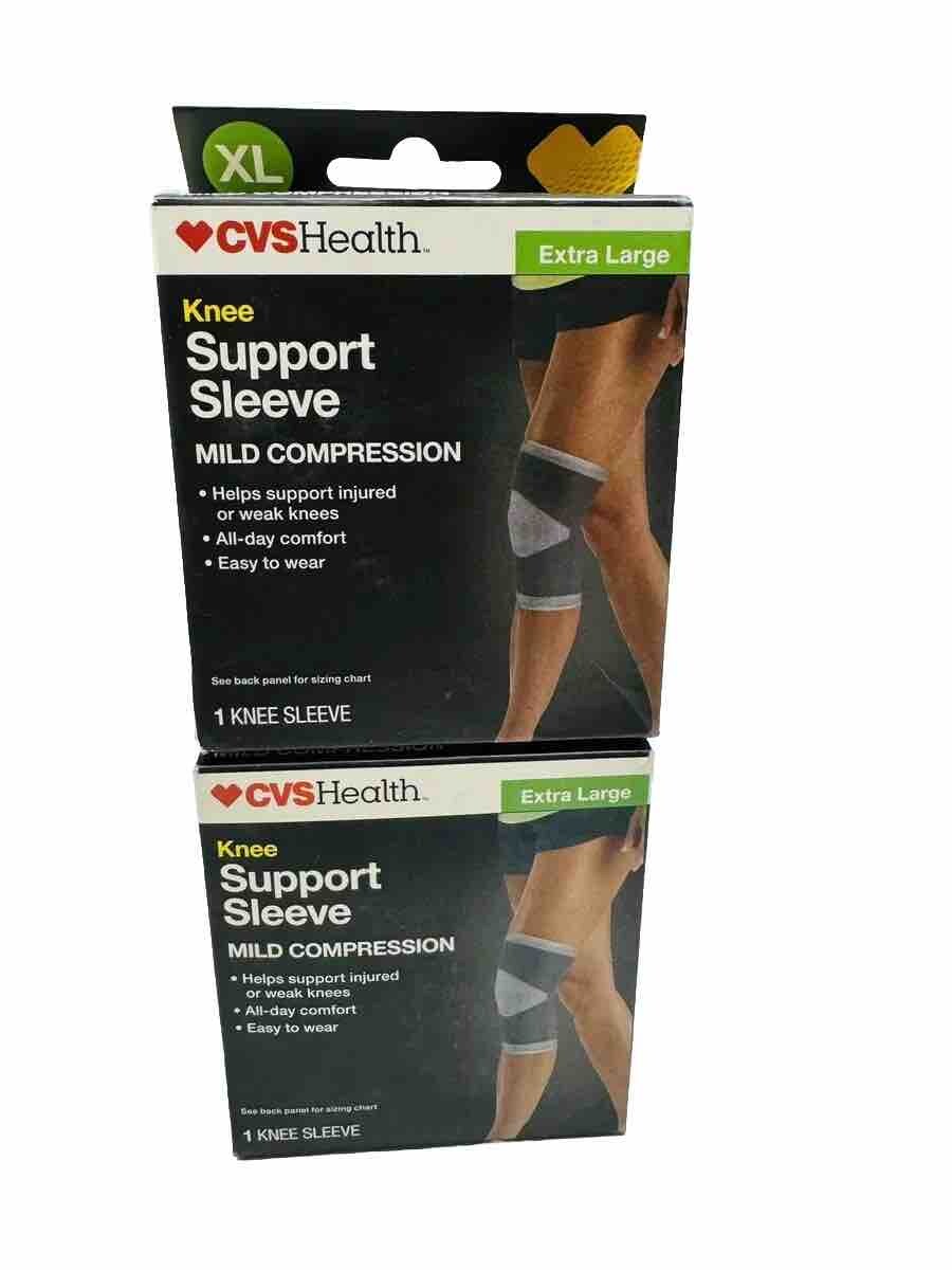 2 cvs knee support mild compression x-large distressed box look at ad pics