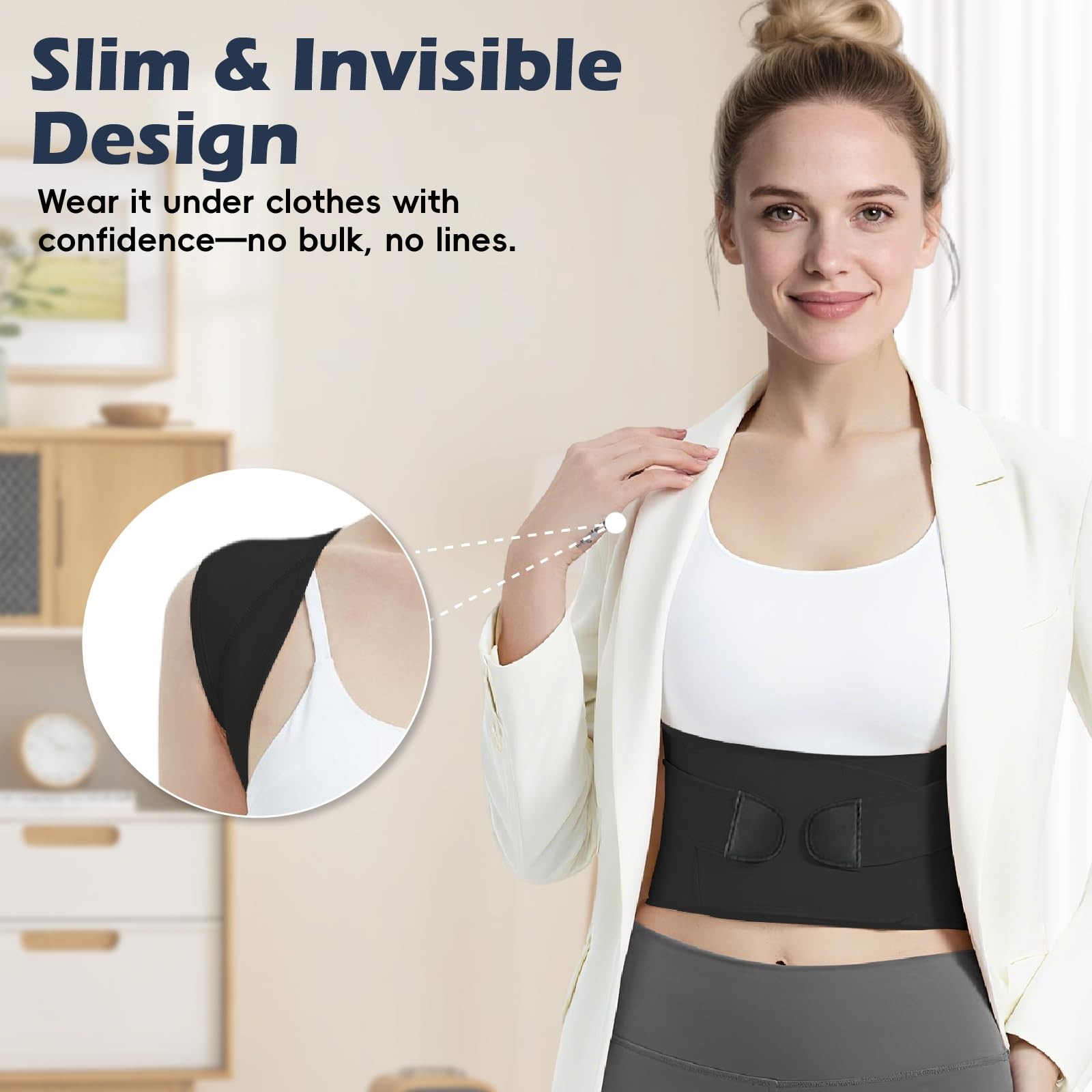 LuxuMach Posture Corrector for Women & Men, Full Back Brace Medium, Black