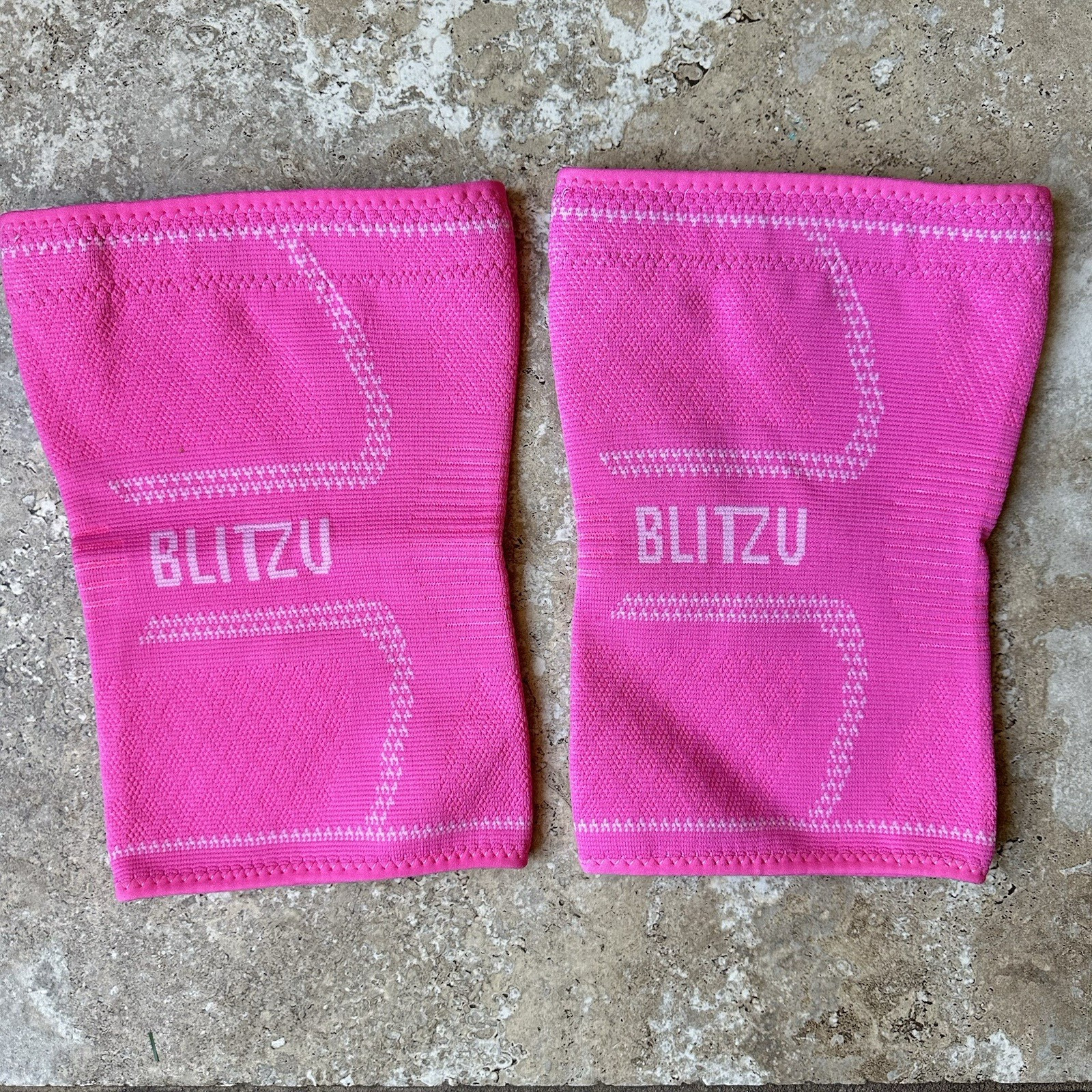 Knee Brace Compression Sleeve Support 2Pcs Large Pink Meniscus Arthritis Sports