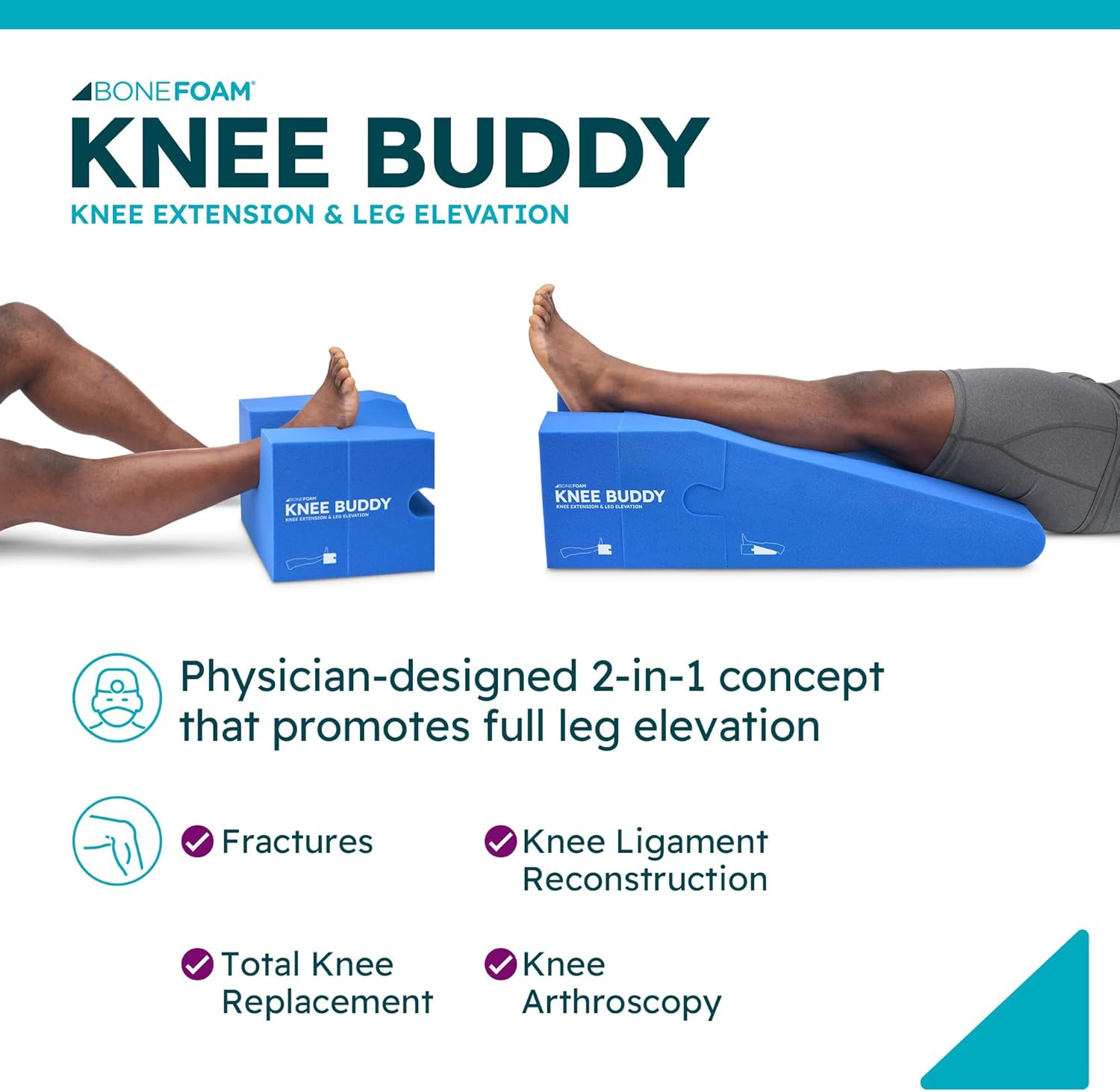 Knee Buddy Elevating Pillow for Post-Surgery Recovery – FSA/HSA Eligible