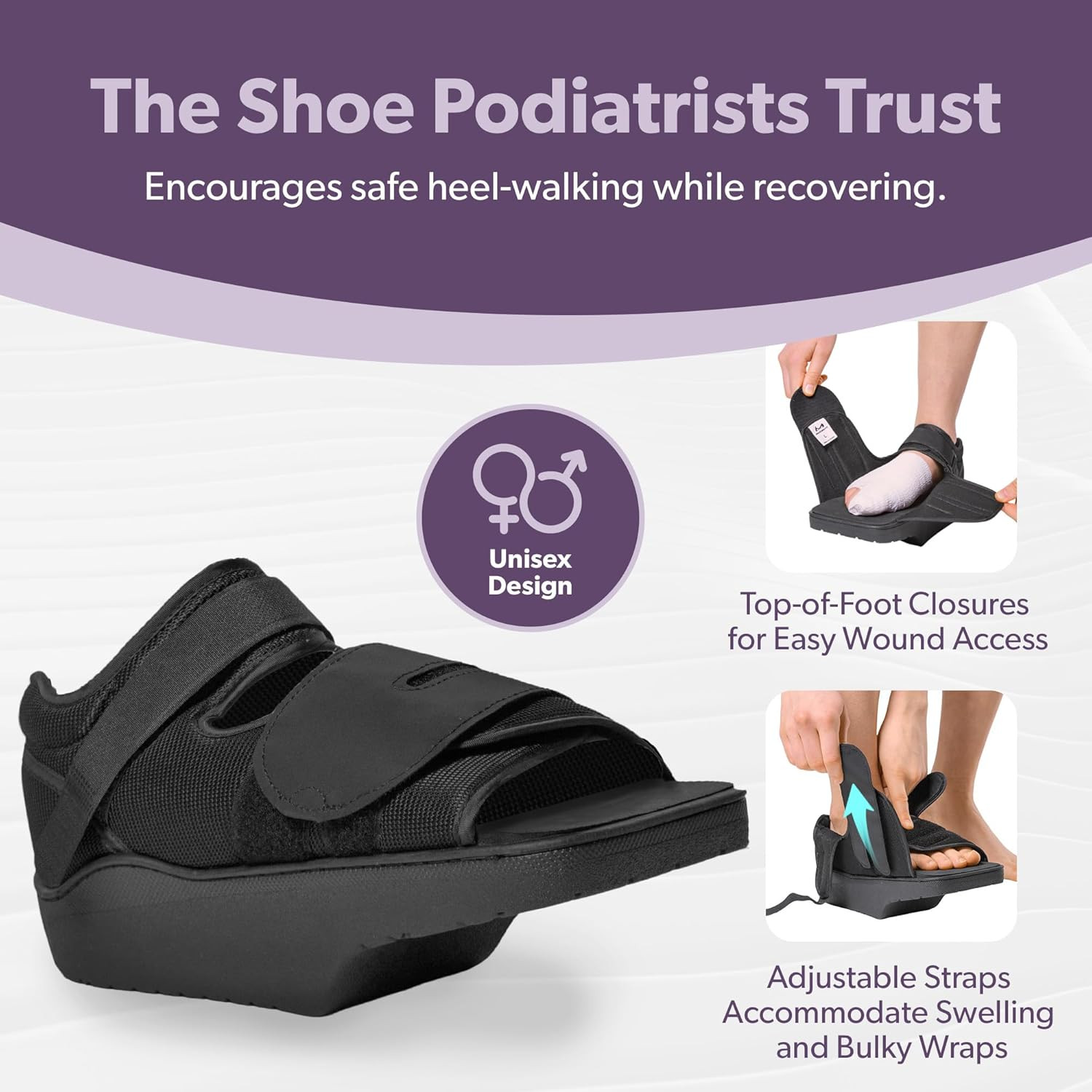 Forefoot Offloading Post-Op Shoe – Non-Weight Bearing Medical Wedge Boot for Dia