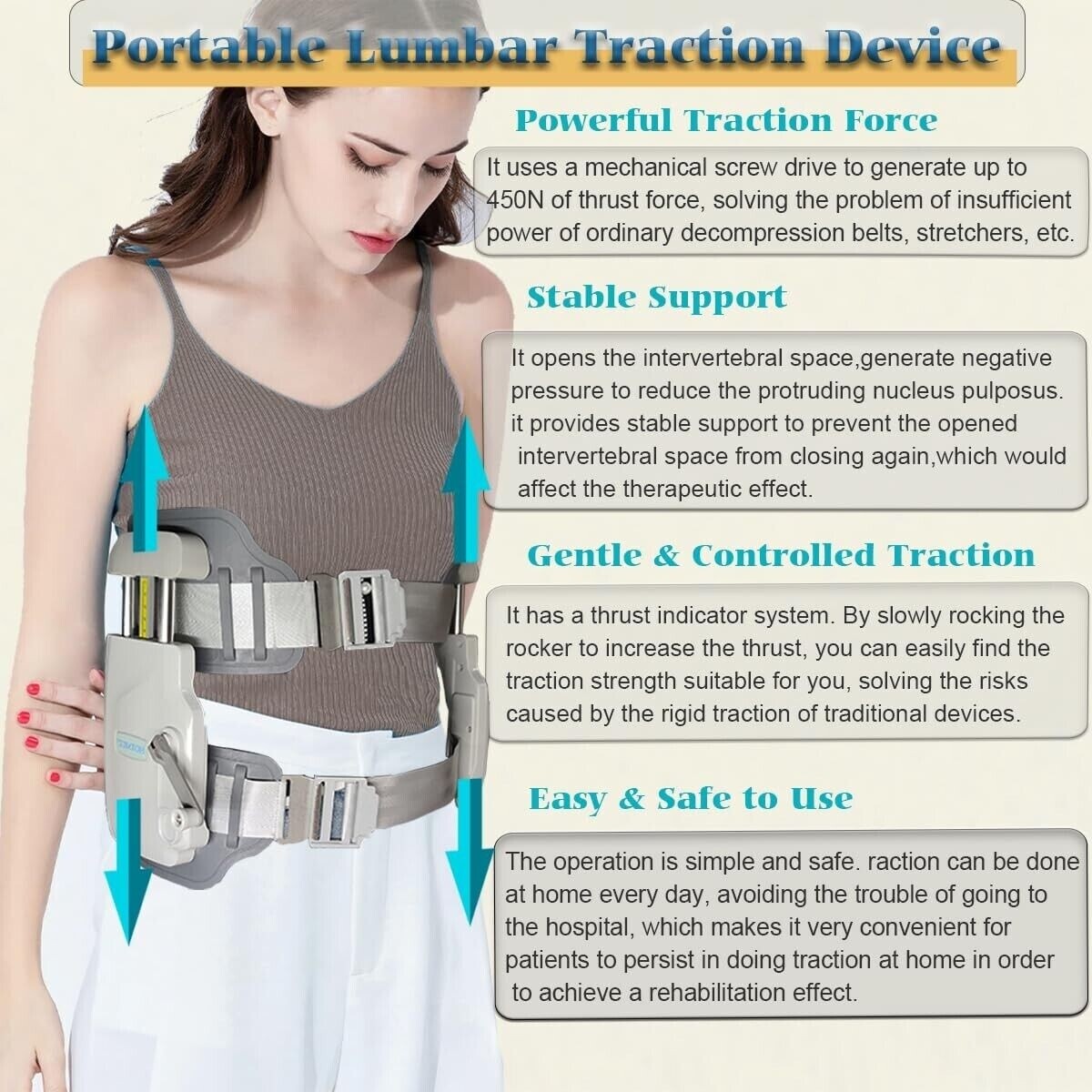 Lumbar Traction Device,Herniated Disc Back Pain Relief Device Back Stretcher