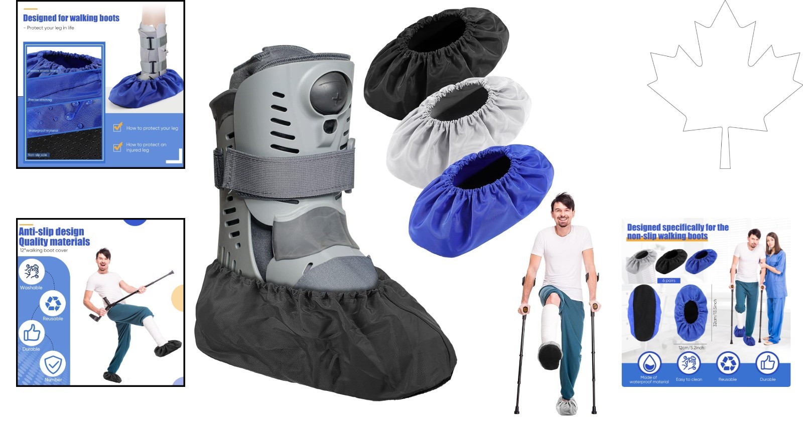 Large Reusable Waterproof Boot Covers – 12 Pairs, Perfect for Every Occasion