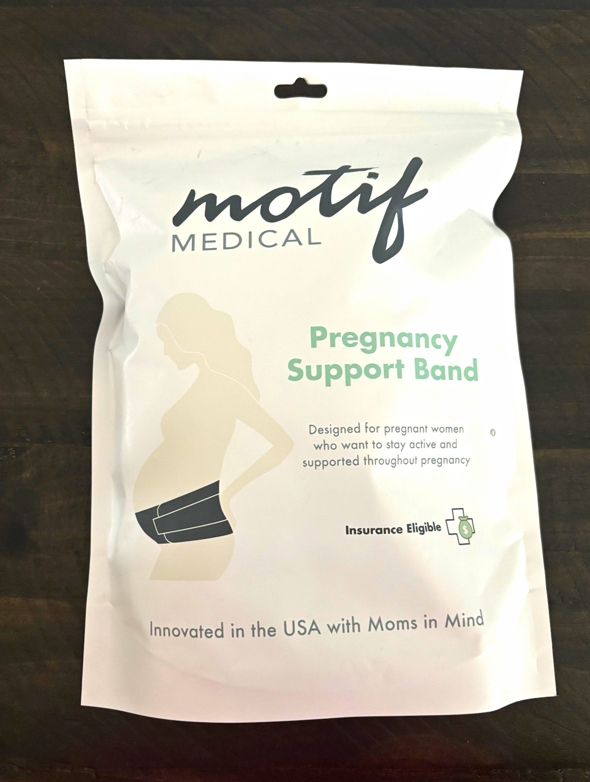 Motif Medical Pregnancy Support Band Adjustable Mesh Belly/Back Brace L White