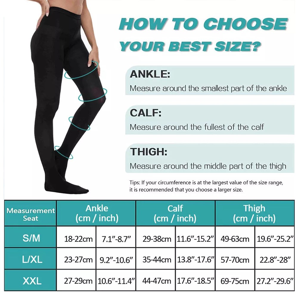 Compression Pantyhose 20-30 mmHg Support Hose Stocking for Women Varicose Veins