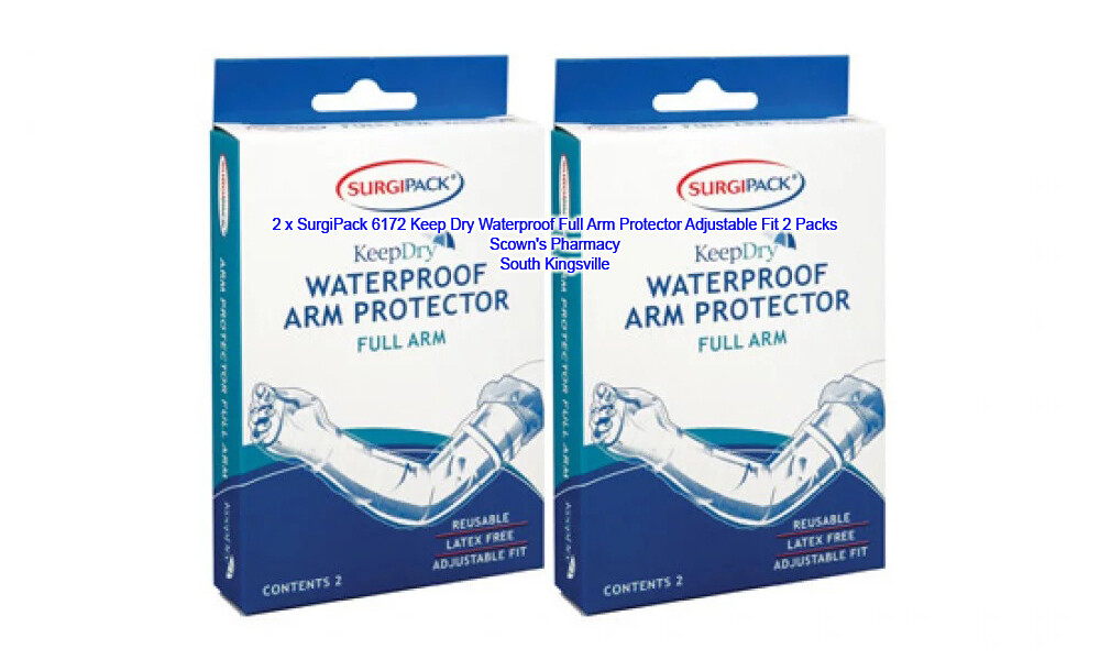 2 x SurgiPack 6172 Keep Dry Waterproof Full Arm Protector Adjustable Fit 2 Packs