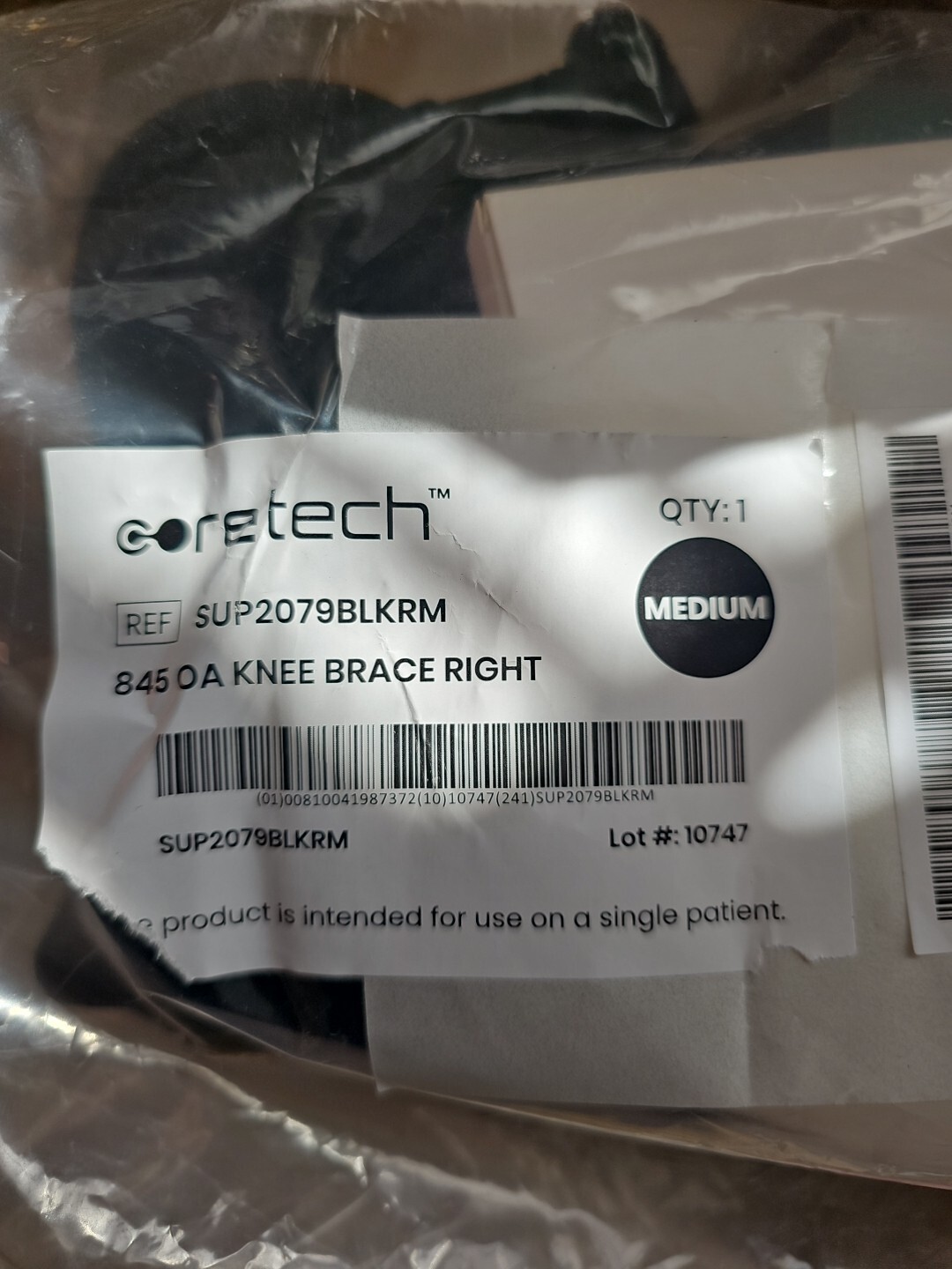 Coretech 845 OA Knee Brace Right Medium W/ Adjusters -NEW! [5]