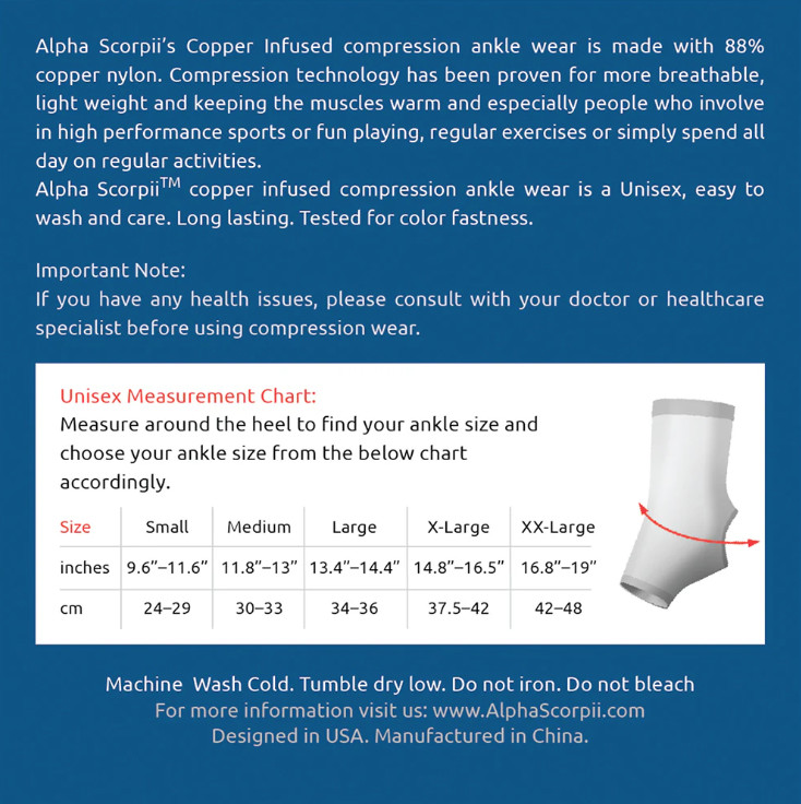 Ankle Copper Infused Compression Sports Sleeve