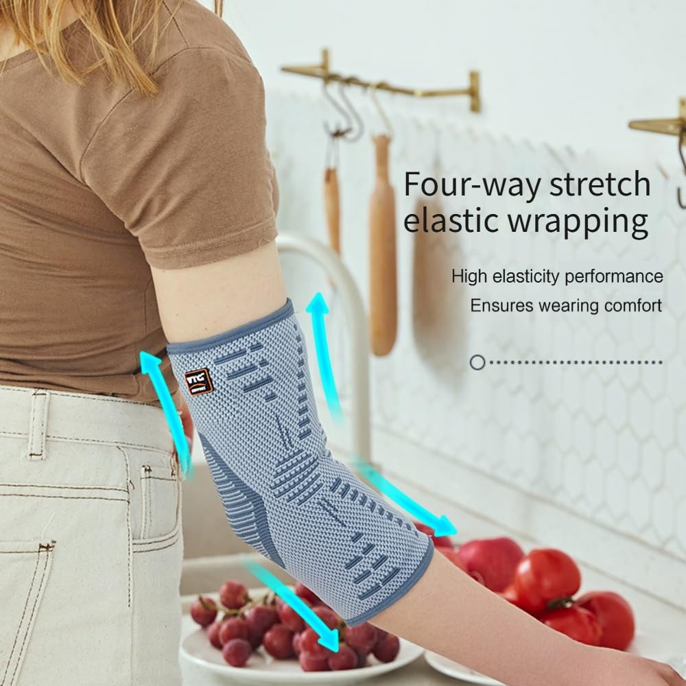 VTG SUPPORT 1 Pack Elbow Sleeve, Breathable Anti-Slip L【26-29 CM（9-11¼ ″）】