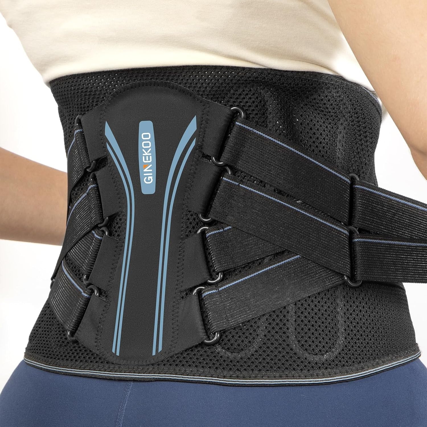 Back Brace for Lower Back Pain, Ergonomic Bionic Support & 3D-Knitted, SMALL