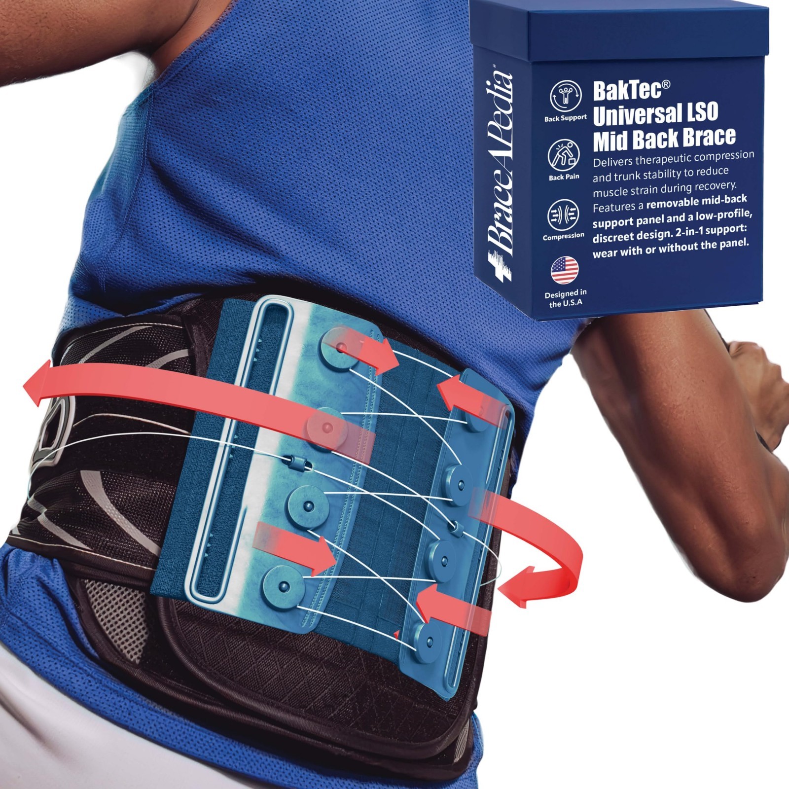 Universal Mid Back Brace for Lower Back Pain Relief, Lumbar Support Belt, Postur