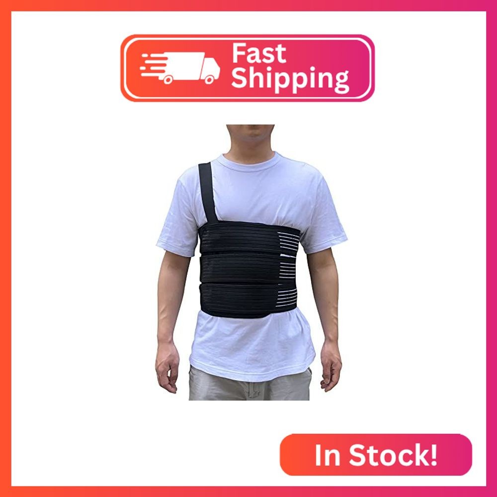 Rib Belt Chest Binder for Broken Injury Ribs, Elastic Rib Brace Compression Supp