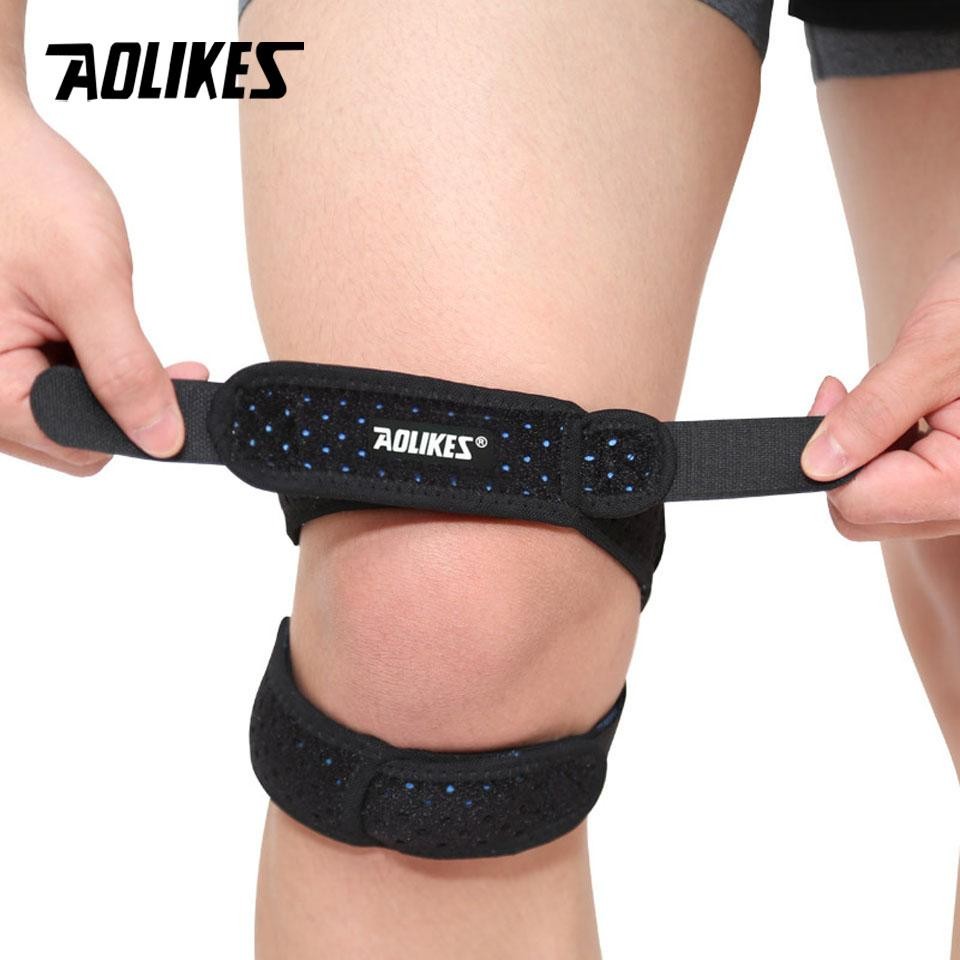 Aolikes 1pcs Adjustable Patella Knee Strap with Double Compression Pads Knee Sup