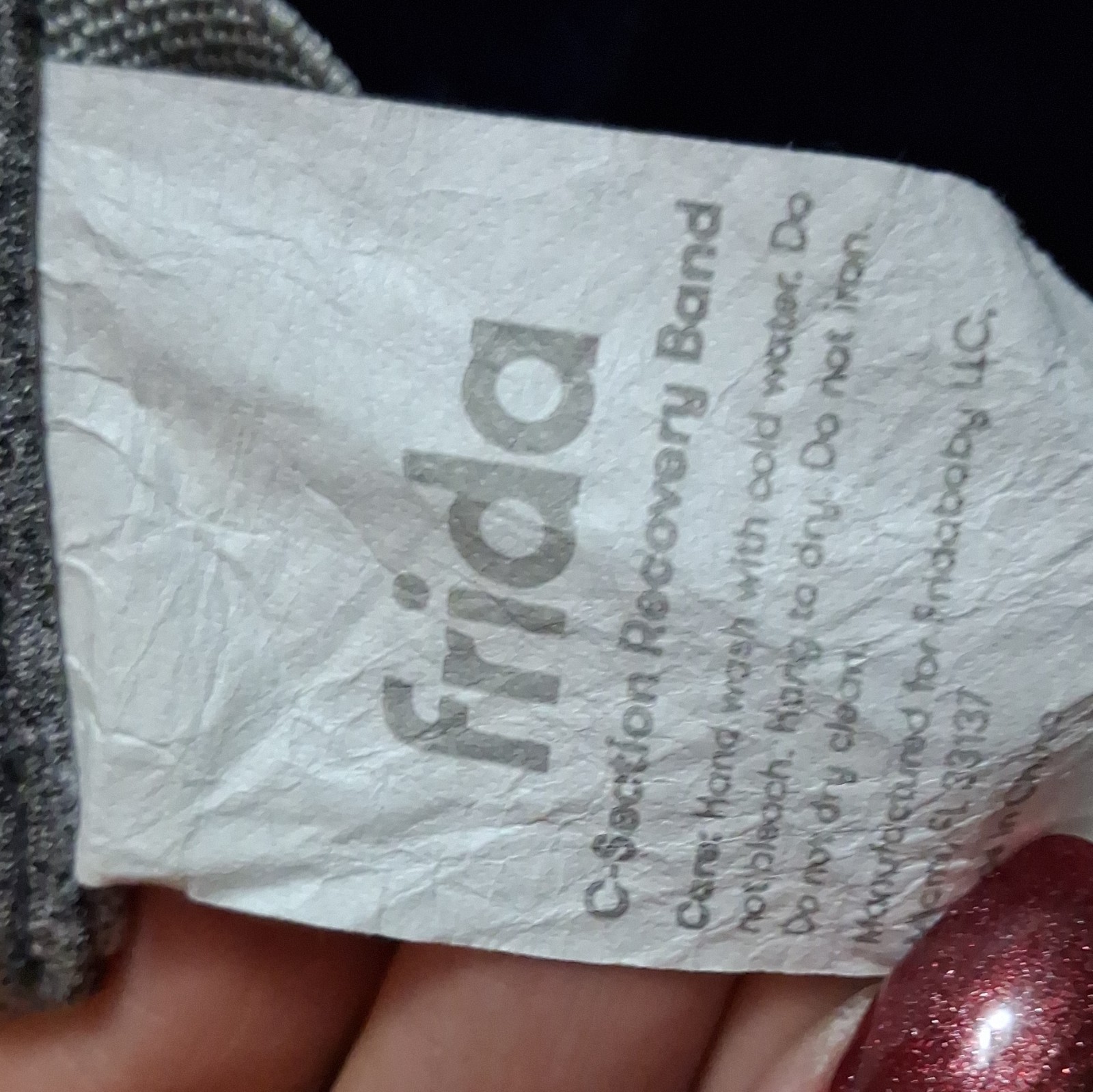 Frida Postpartum Perineum w/ Strap One Size Gray Missing Cold Packs Inserts