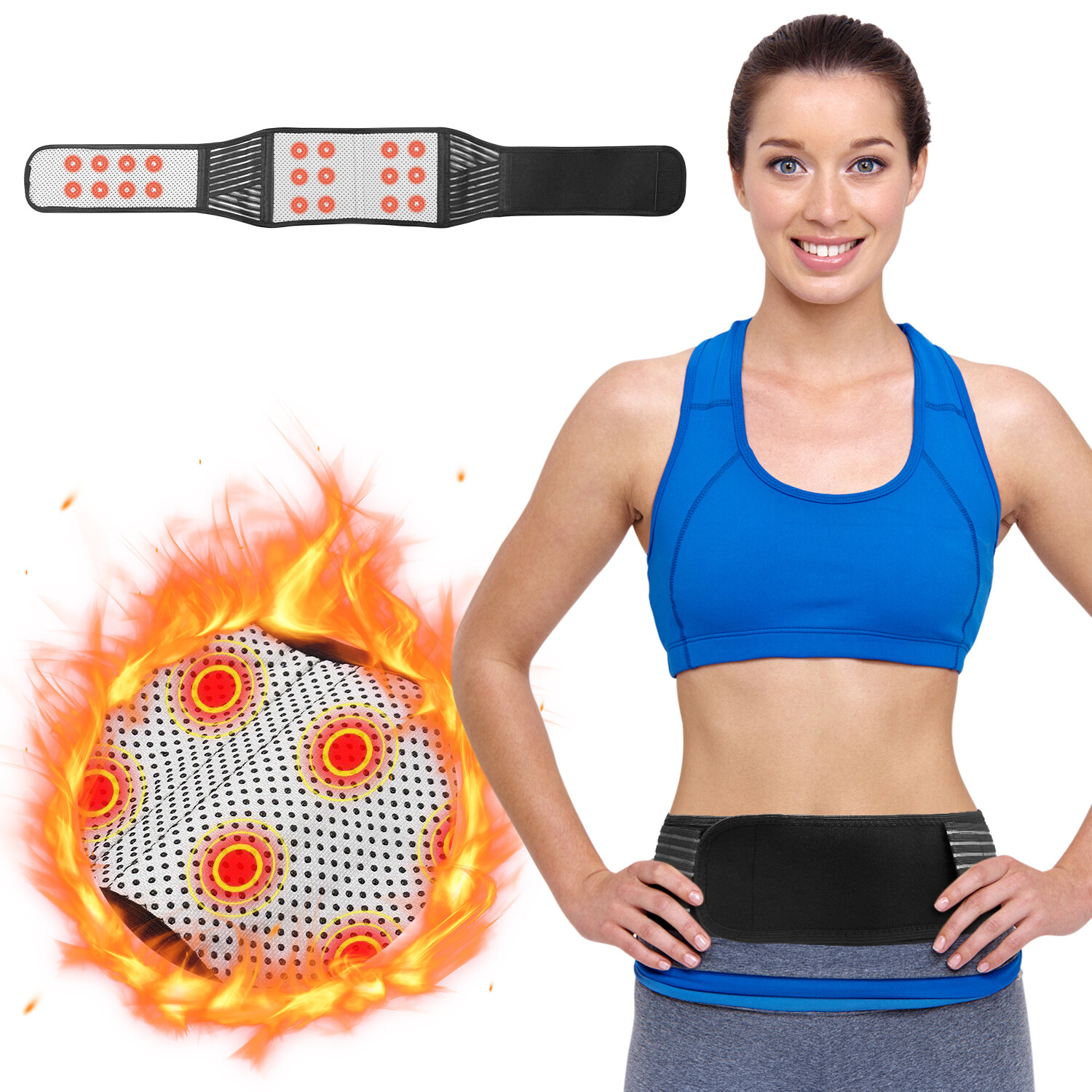 Self-Heating Magnetic Back Waist Adjustable Support Belt Lumbar Lower Back Brace