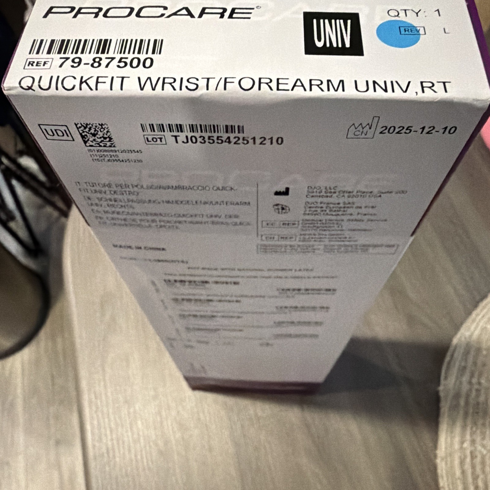 ProCare QuickFit Wrist II Universal Right Wrist/Forearm Brace Black