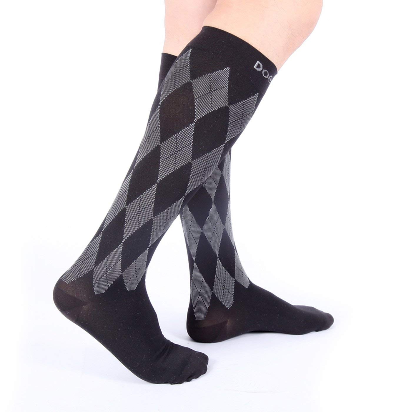 Premium Compression Socks 1 Pair 20-30mmHg Support Stockings Black/Gray L