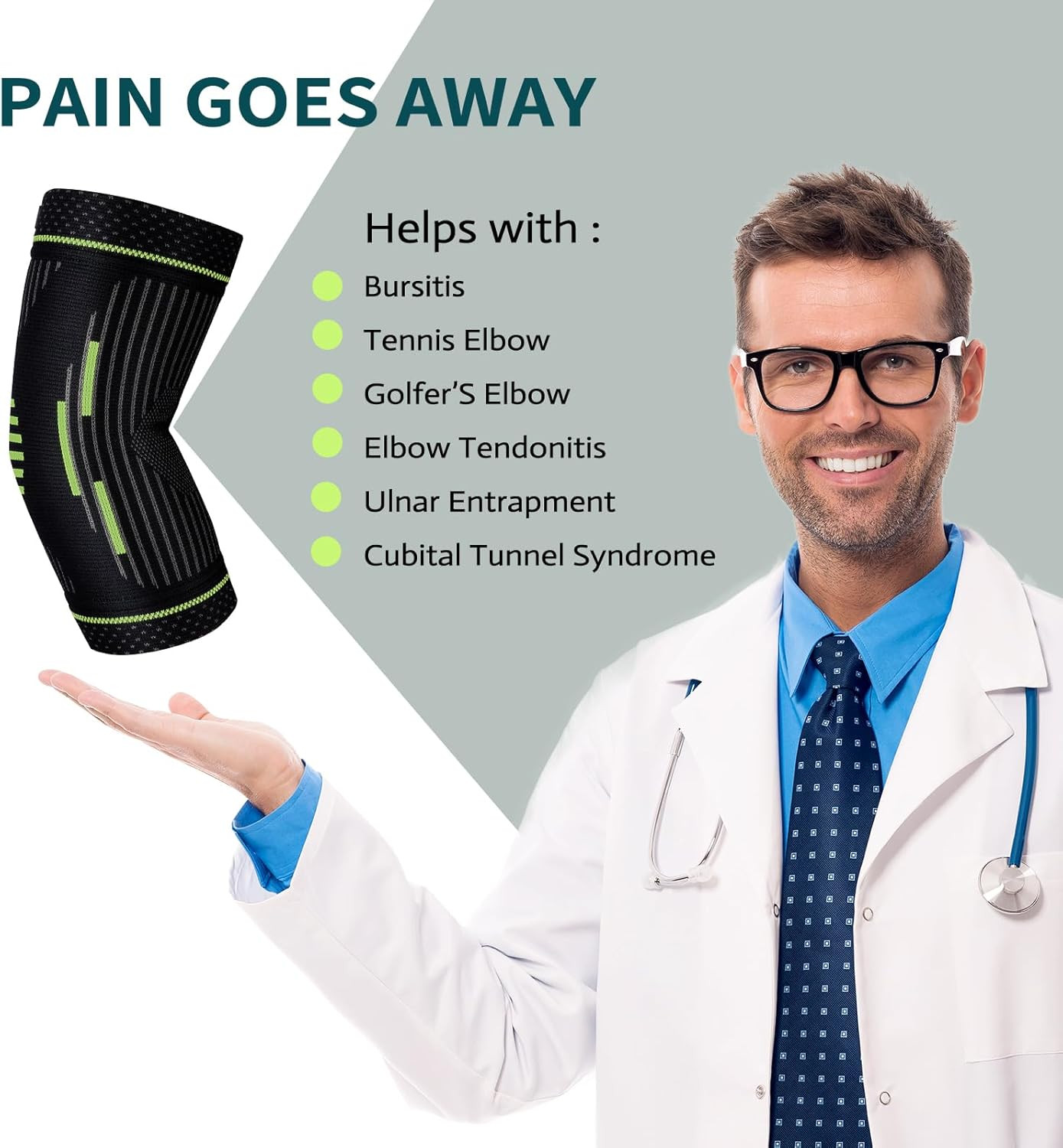 Tennis Elbow Sleeve,Elbow Compression Sleeve, Elbow Brace for Tendonitis and Ten