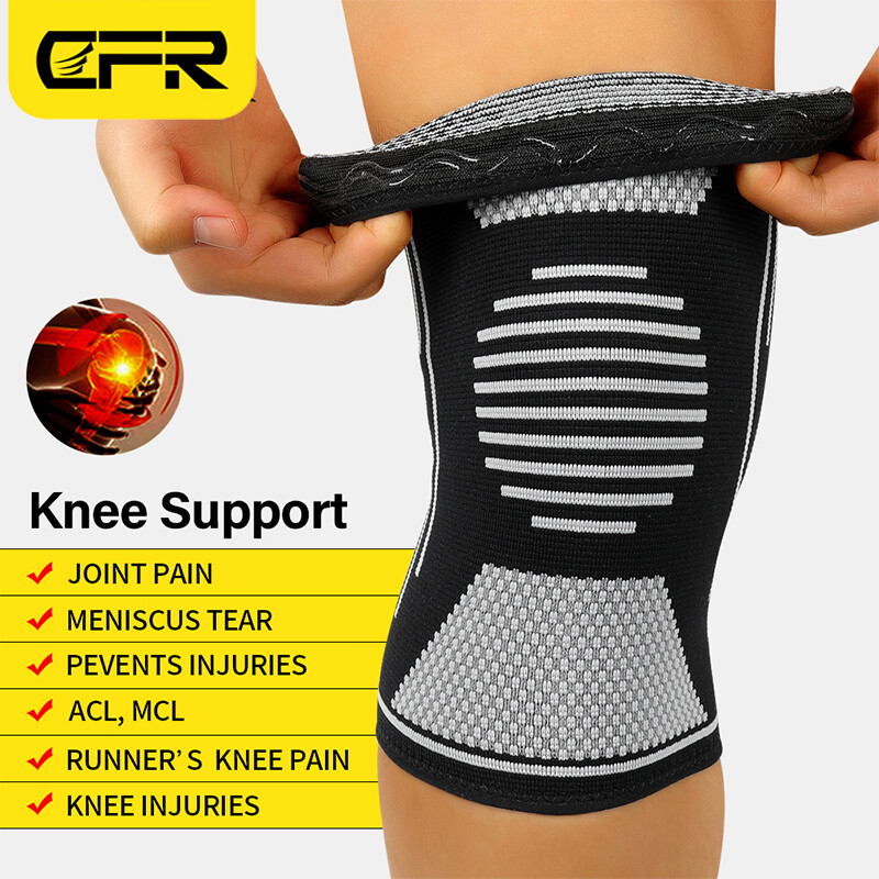 CFR Knee Sleeves Silver Compression Brace Support Sport Joint Injury Pain Relief